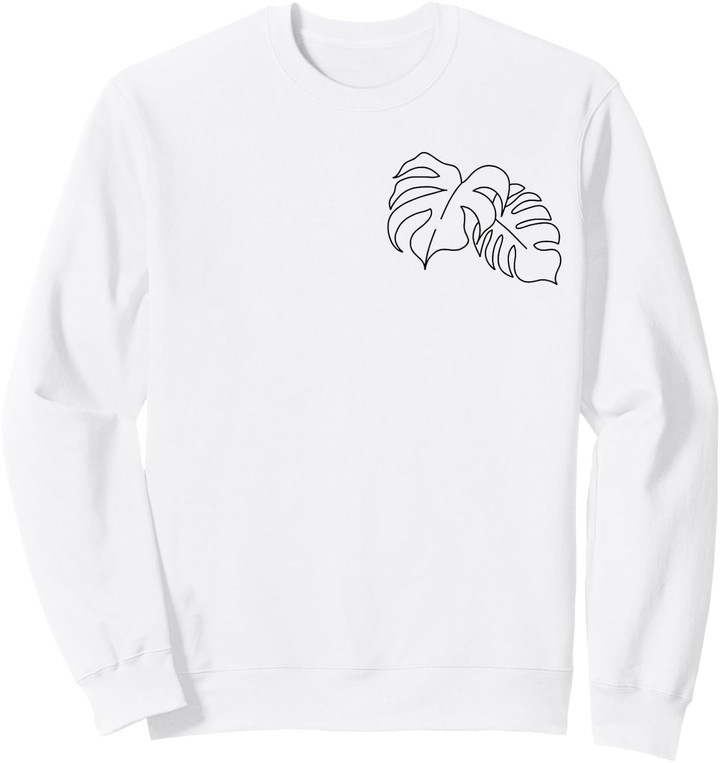 Plant Dad Plant Mom, Minimalist Monstera Deliciosa Line Art Sweatshirt - Sweatshirt | White