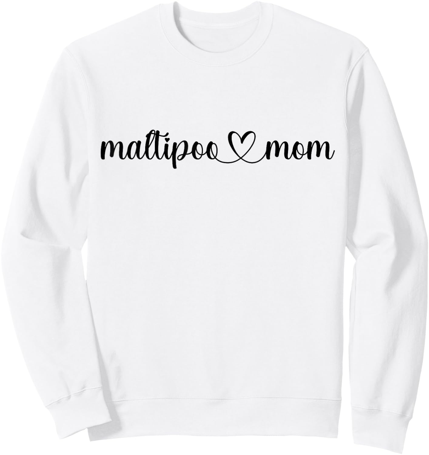 Dog Heart Love Maltipoo Mom Sweatshirt - Sweatshirt | White