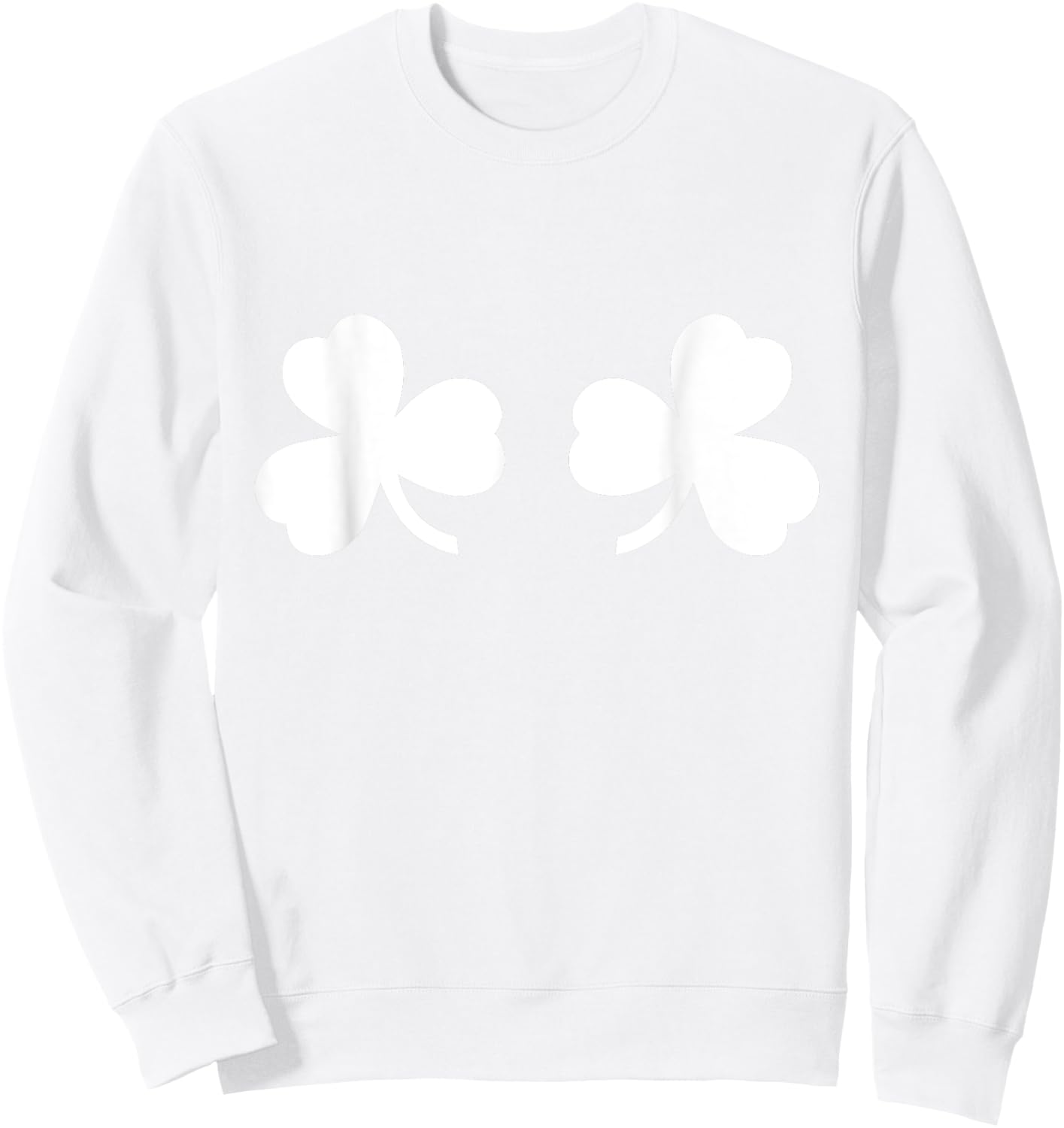 Shamrock Boobies - Adult Green Irish Breasts Lucky Clovers Sweatshirt - Sweatshirt | White