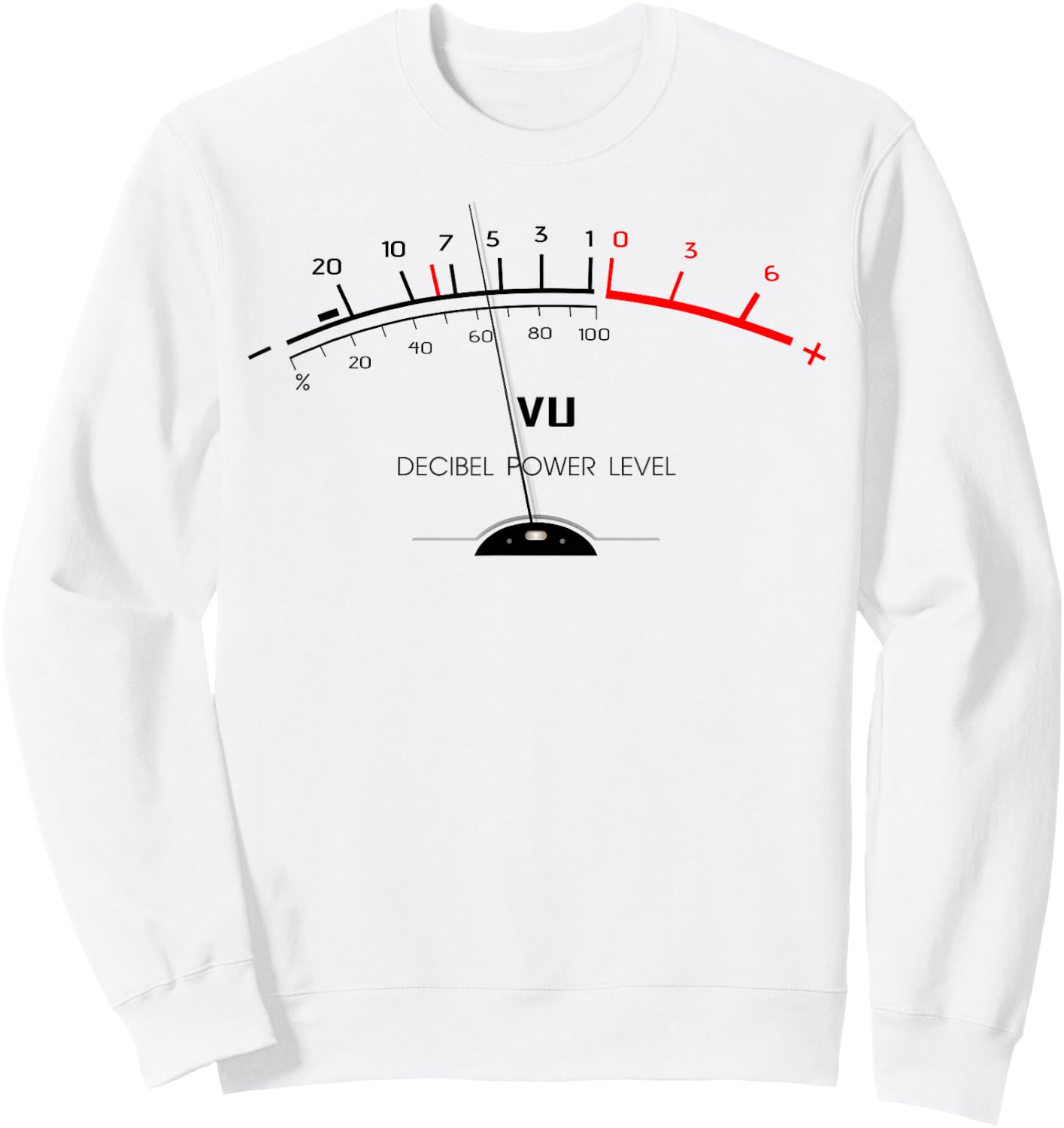 Retro VU Meter Sound Level Studio Hi-Fi Vintage Stereo Music Sweatshirt - Sweatshirt | White
