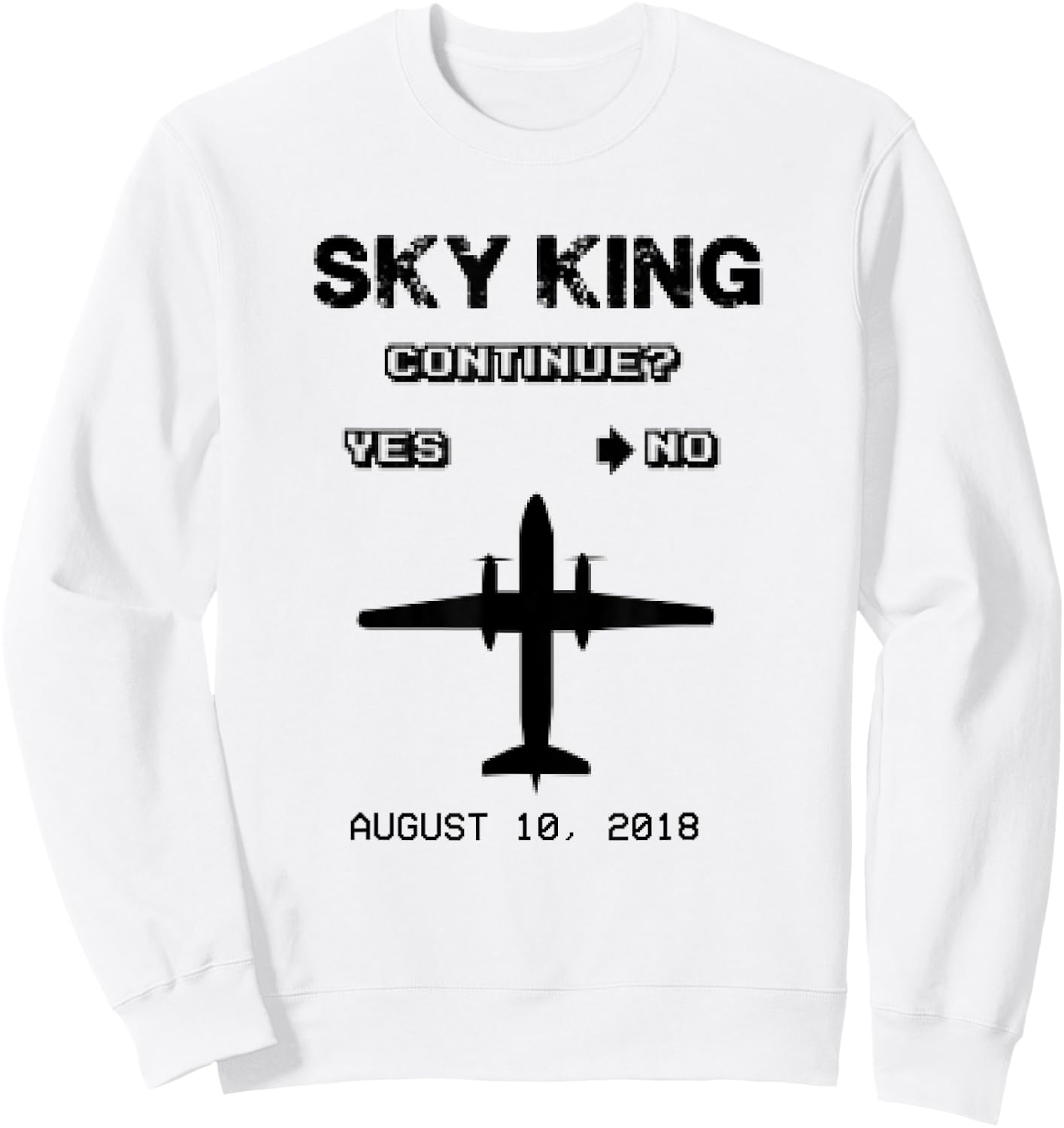 Sky King Tribute Q400 Game Over Continue Screen Sweatshirt - Sweatshirt | White