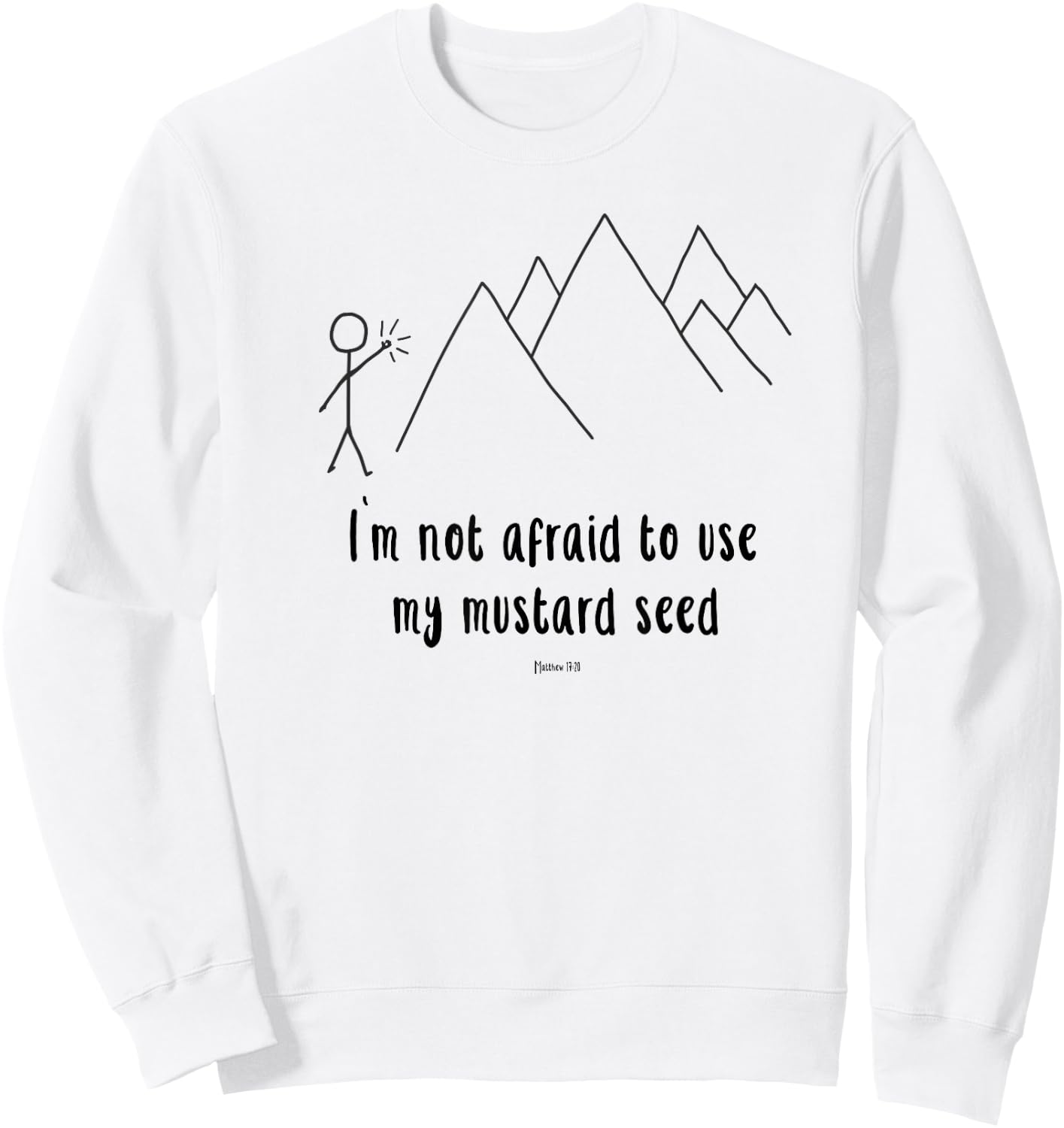 Faith Moves Mountains Mustard Size Christian Teen Youth Sweatshirt - Sweatshirt | White