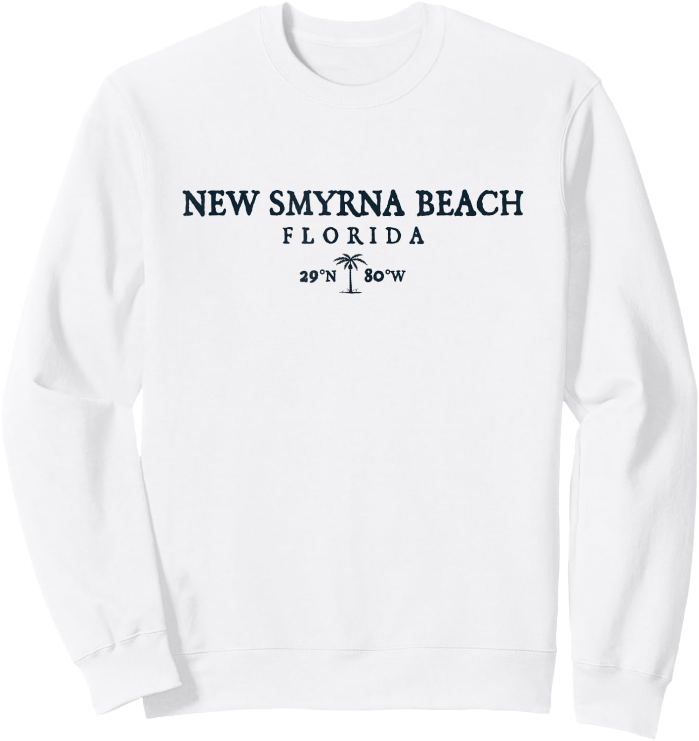 New Smyrna Beach Florida Palm Tree Surf Beach Gift Women Sweatshirt - Sweatshirt | White