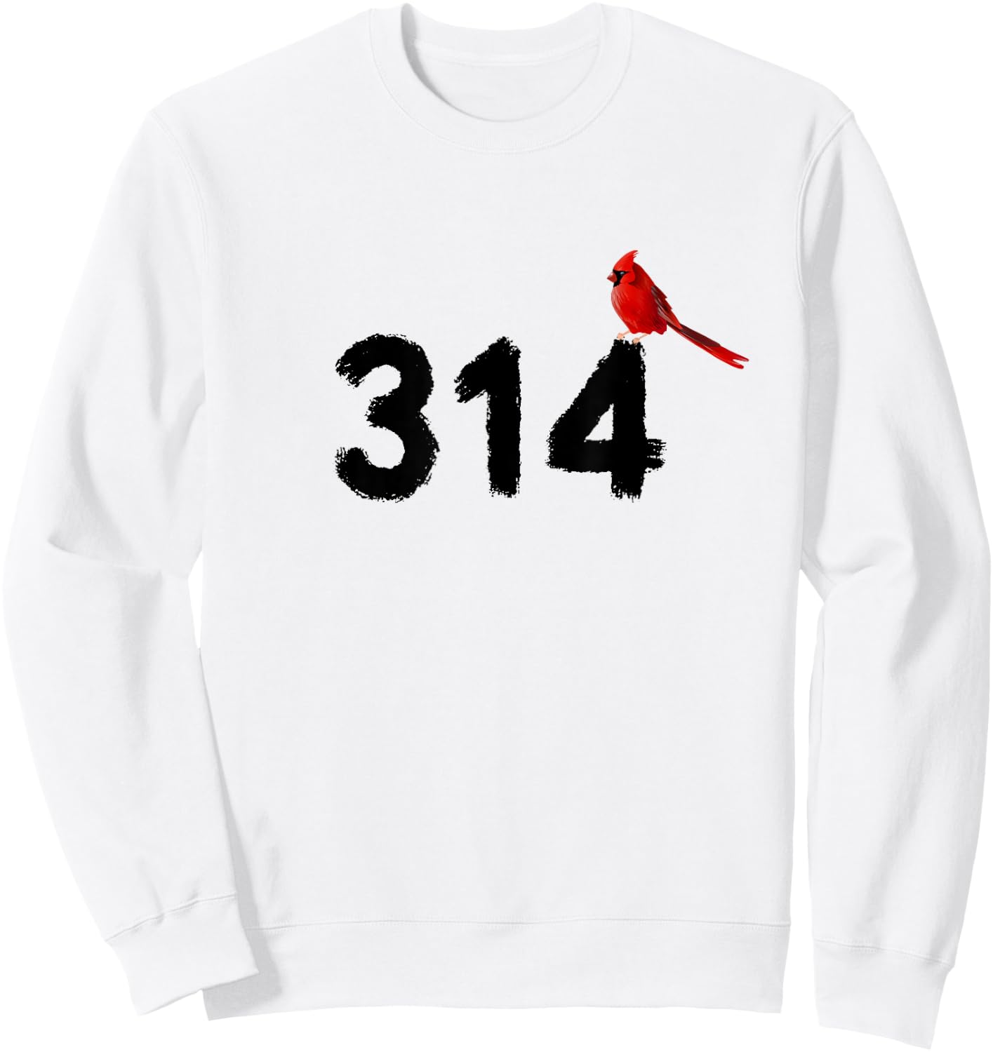 GGT 314 Saint Louis MO Red Bird Cardinal STL Area Code Sweatshirt - Sweatshirt | White