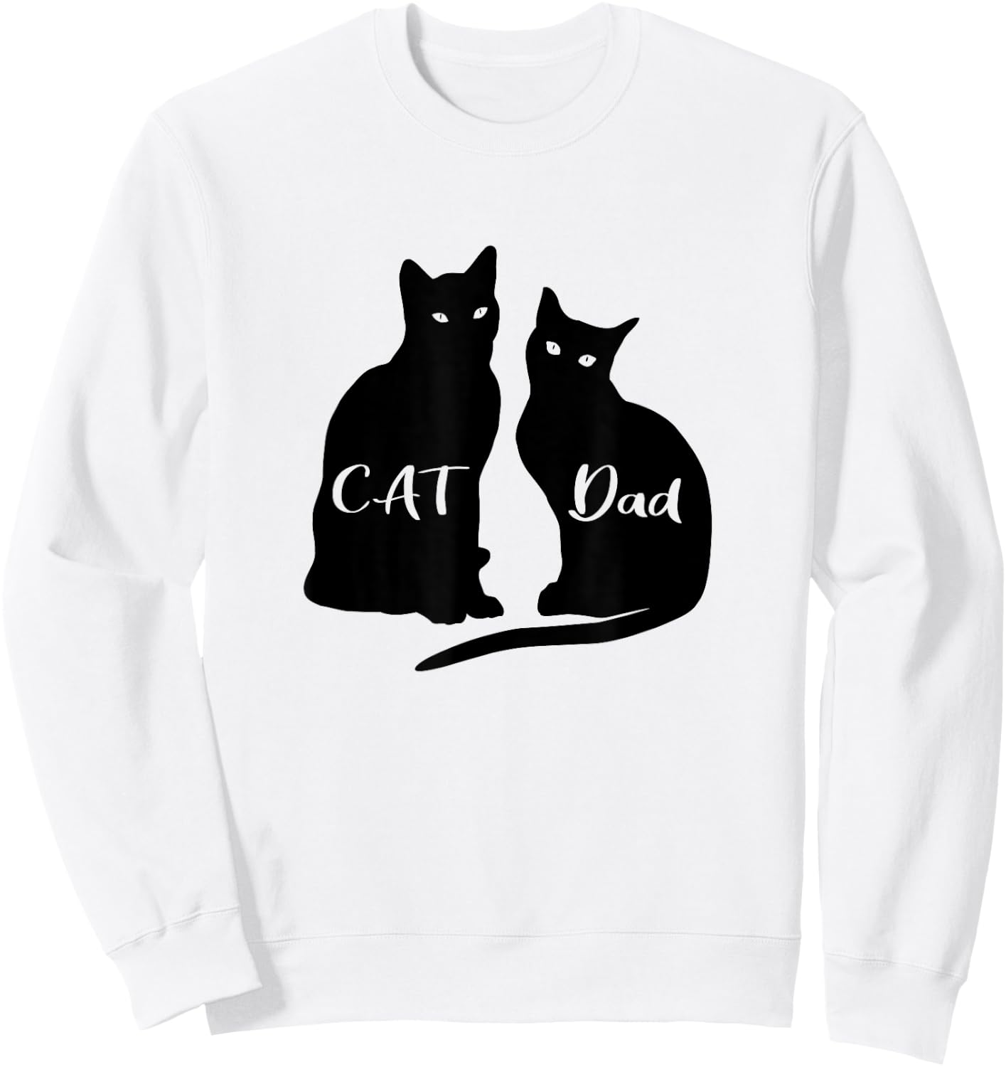 Cat Dad Black Cat Animal Women Kids Sweatshirt - Sweatshirt | White