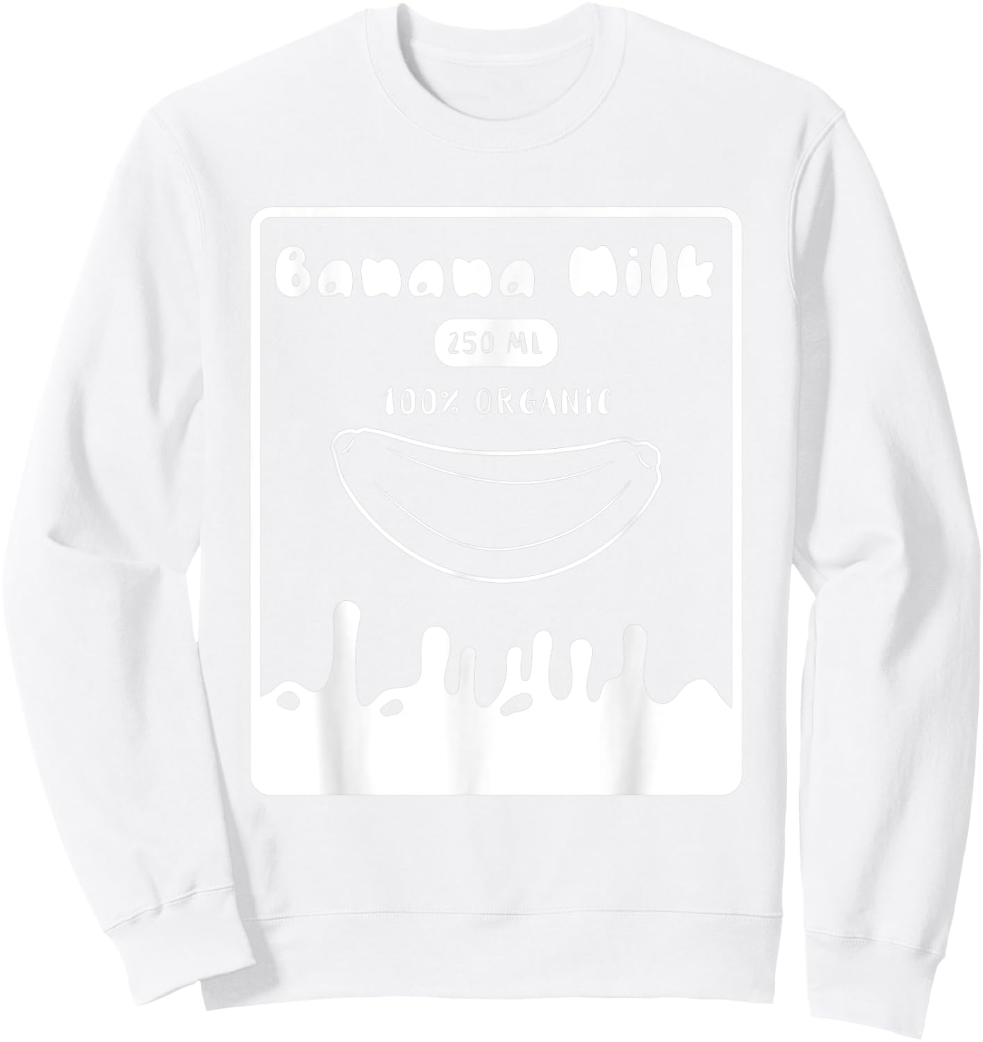 Kawaii Banana Milk Milky Vaporwave Japanese Banana Milkshake Sweatshirt - Sweatshirt | White