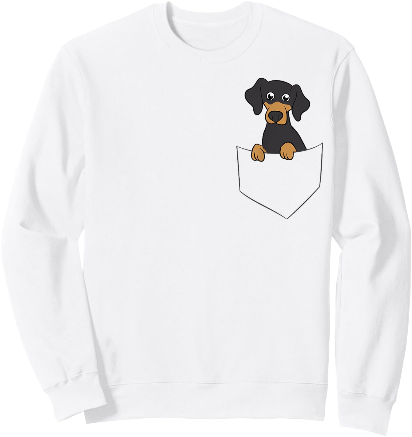 Cute Dachshund In Pocket Dog In Pocket Funny Dachshund Sweatshirt - Sweatshirt | White