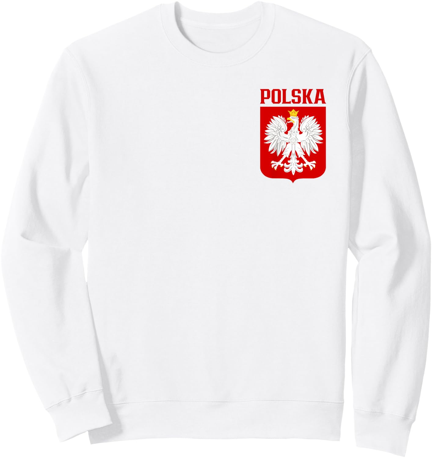 Polska, Polish White Eagle, Godlo Polskie Orzel na Sercu Sweatshirt - Sweatshirt | White