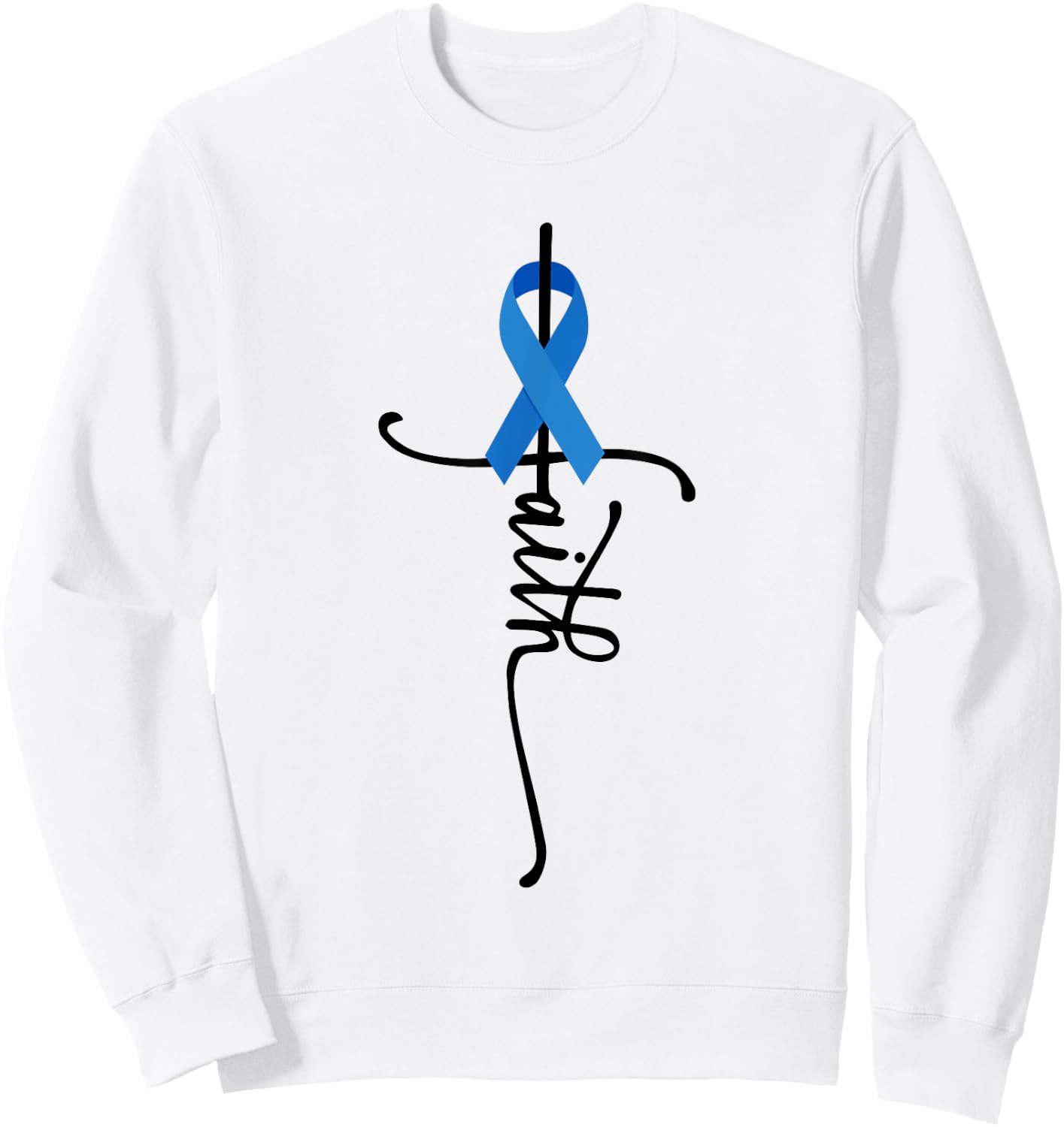 Colon Cancer Awareness Colon Cancer Faith - Grey, , Short Sleeve, Small Sweatshirt - Sweatshirt | White