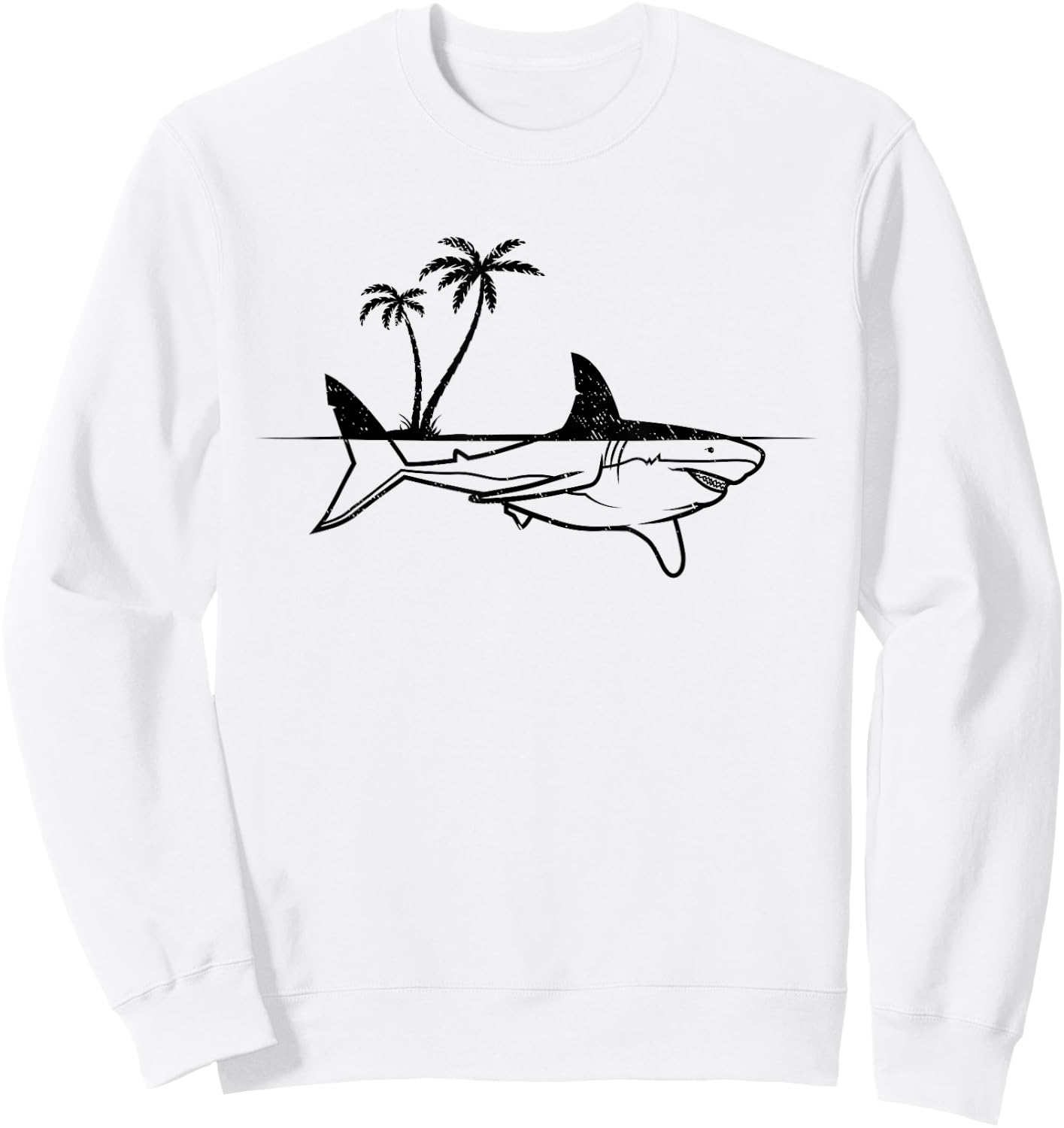 Shark Sharkfish Great White Shark Sweatshirt - Sweatshirt | White