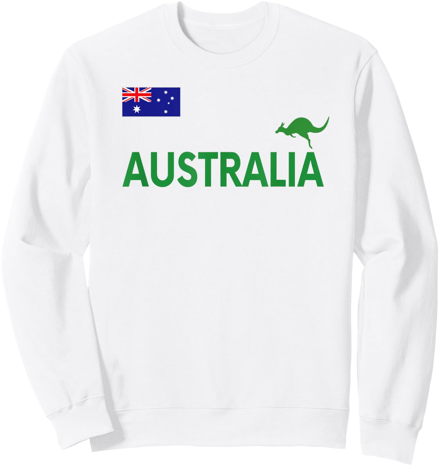Australian Flag Kangaroo Soccer Rugby Football Swim Cheer Gift Sweatshirt - Sweatshirt | White