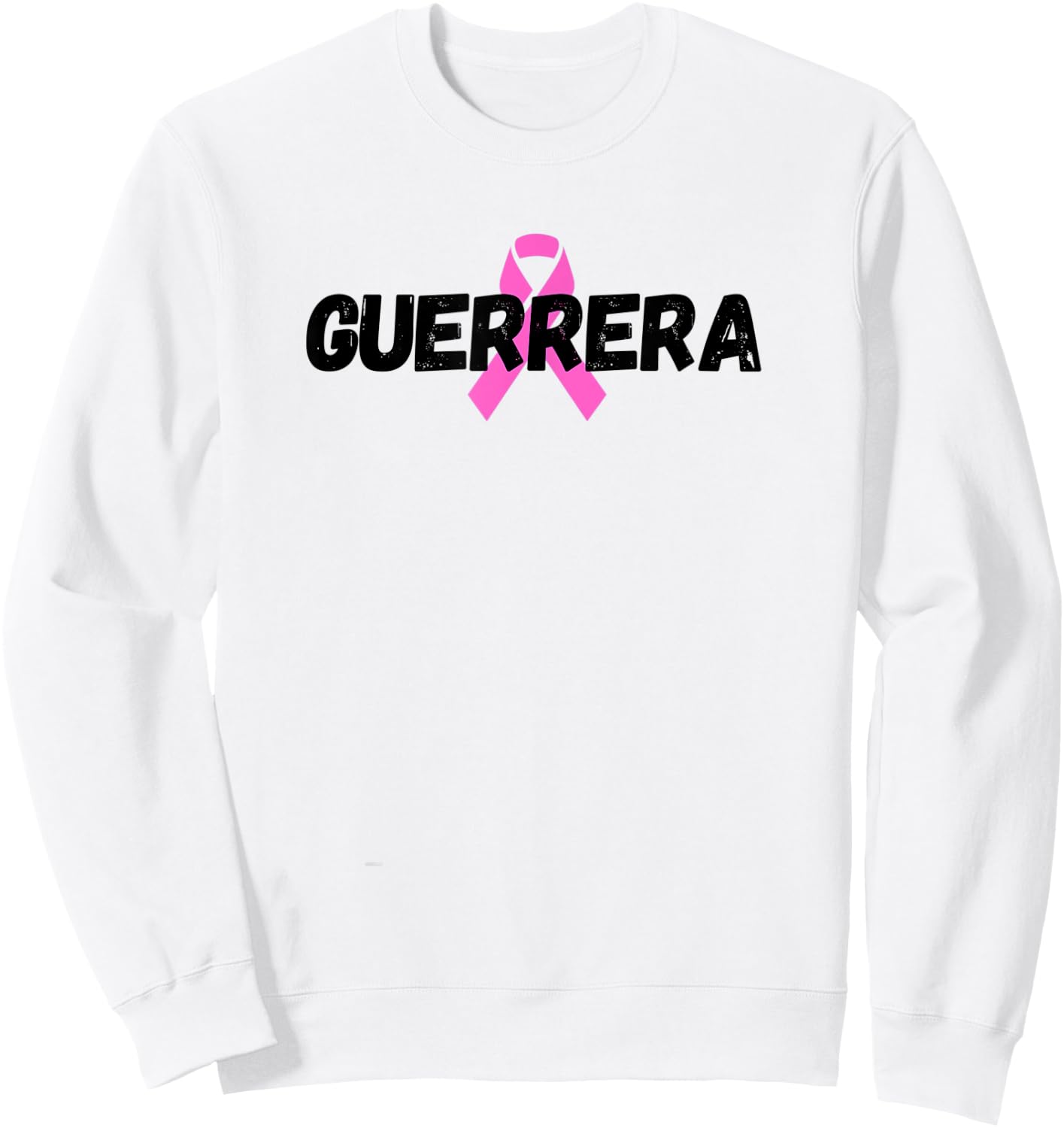 Breast Cancer Warrior Guerrera Pink Ribbon Sweatshirt - Sweatshirt | White
