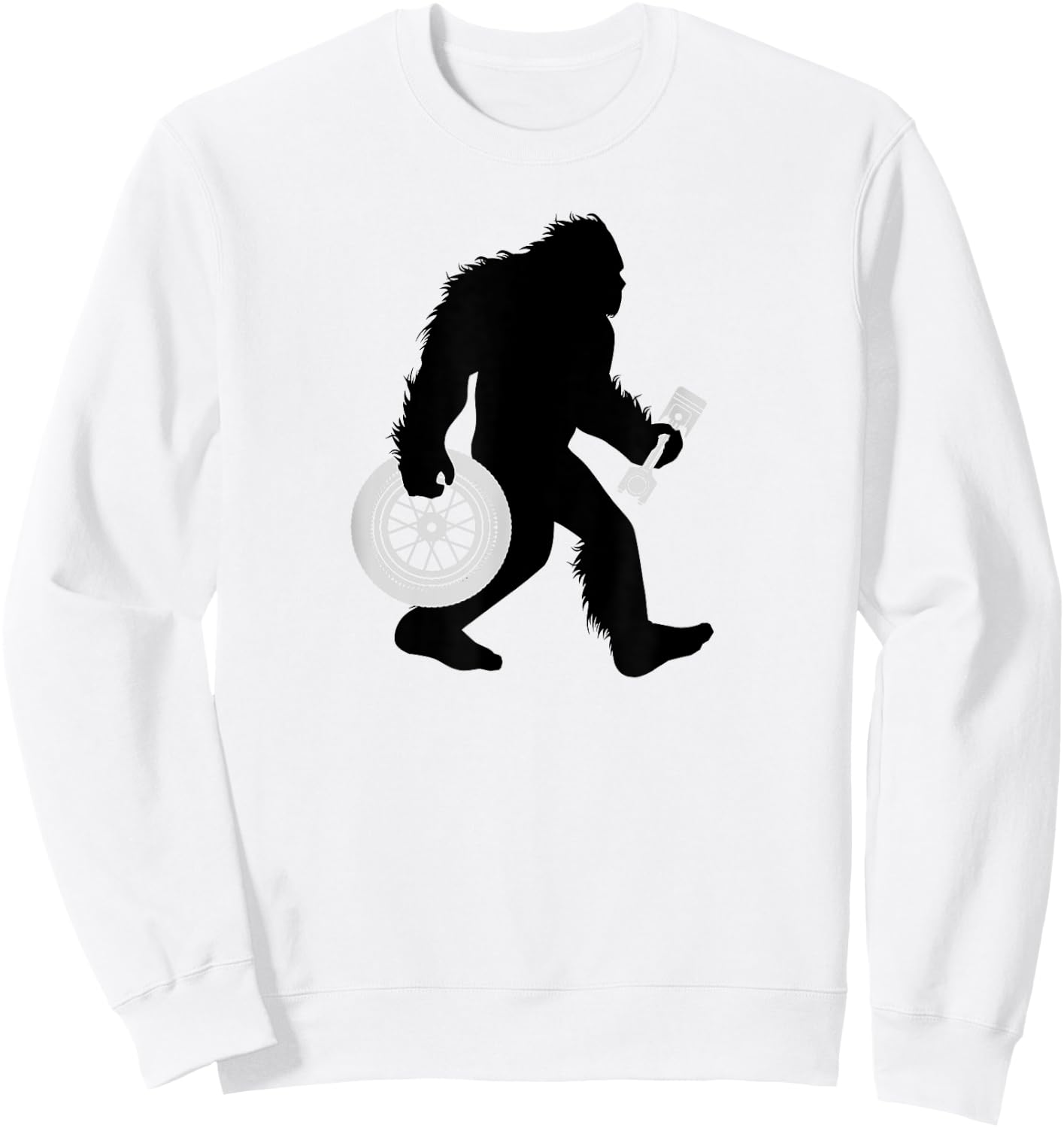 Bigfoot Mechanic Sasquatch Tire Technician Sweatshirt - Sweatshirt | White