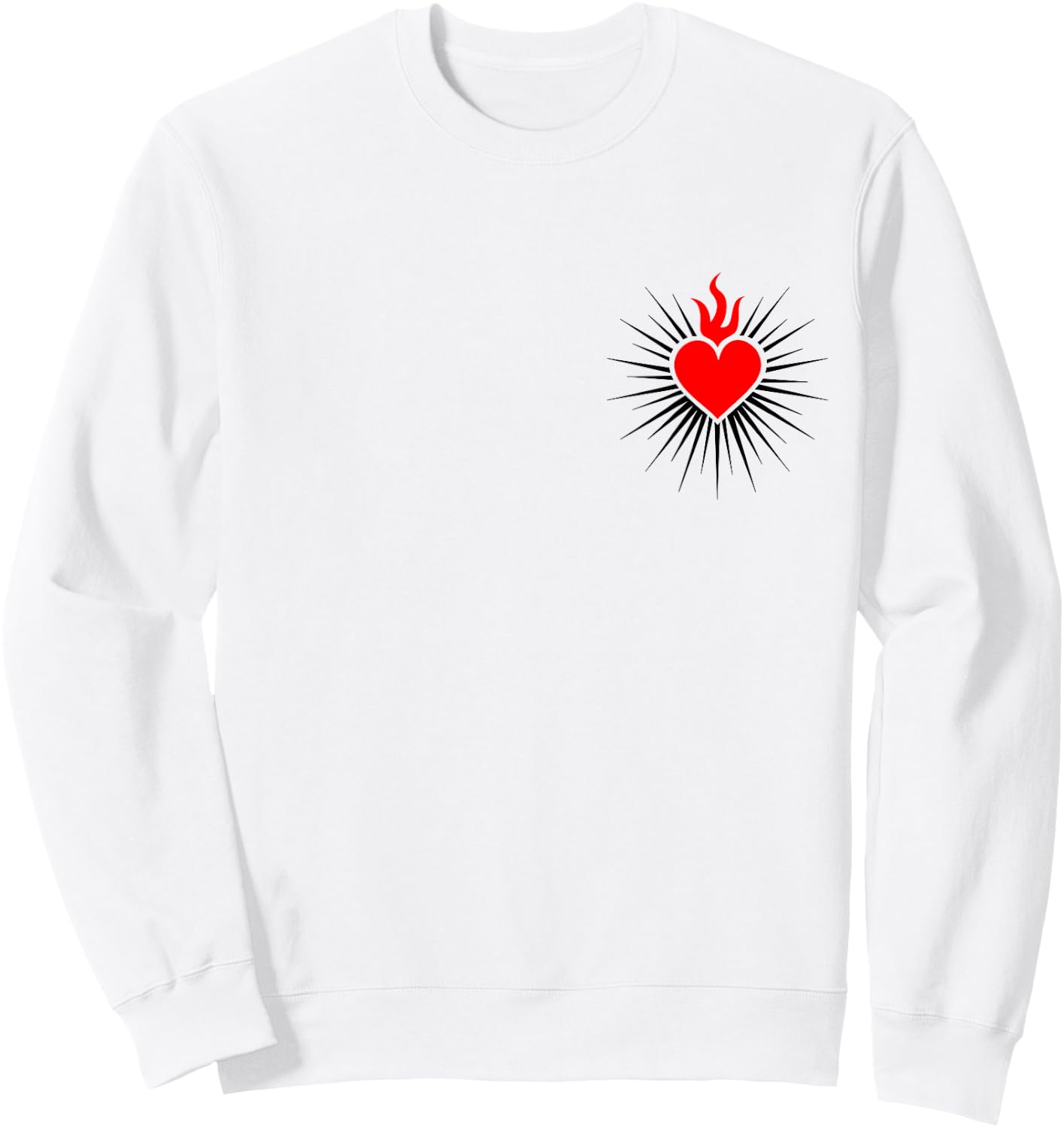 Sacred Heart Love Jesus Christ God Christian Church Religion Sweatshirt - Sweatshirt | White