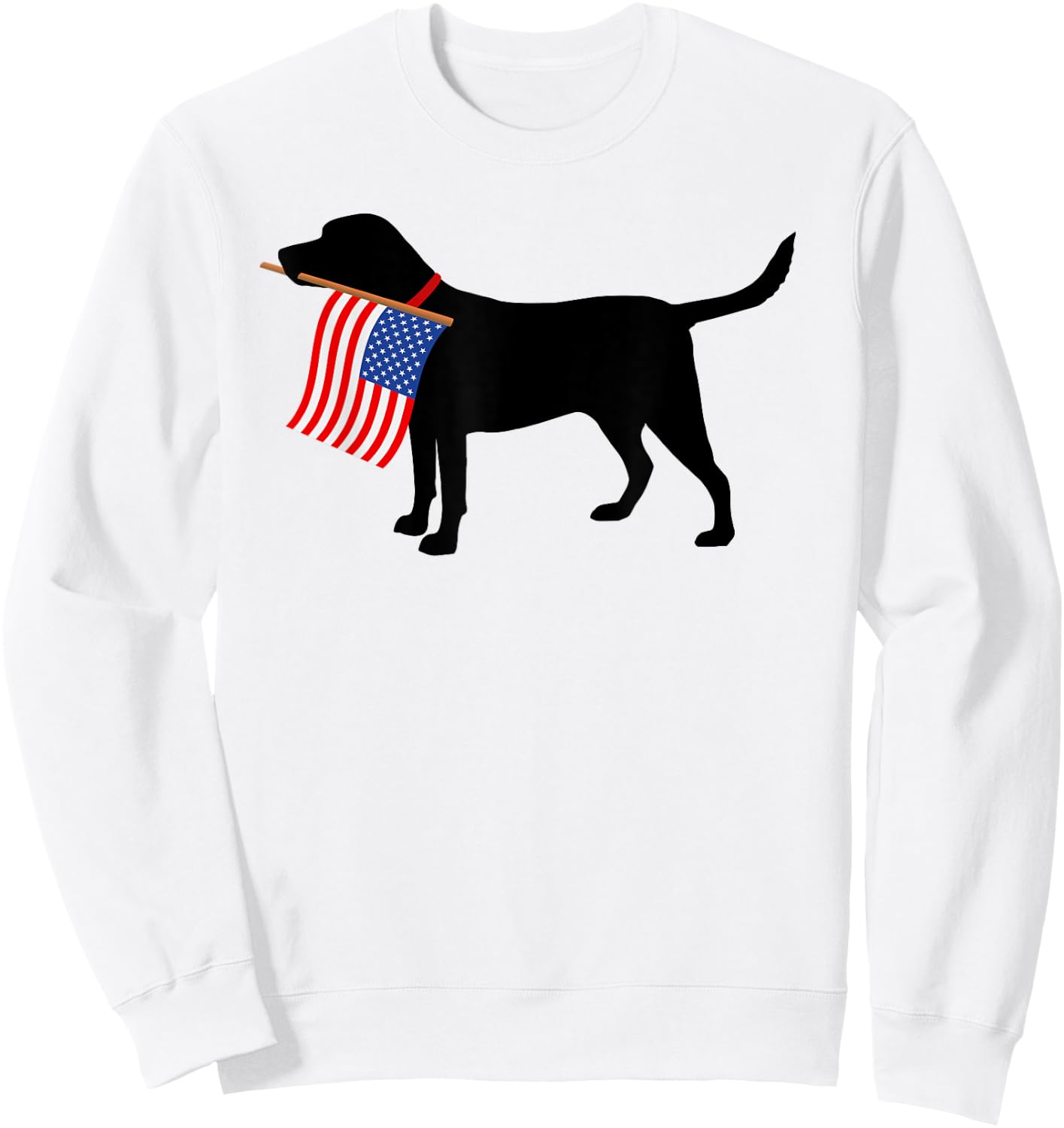 Labrador Retriever Patriotic Pooch USA Flag Dog Gift Sweatshirt - Sweatshirt | White