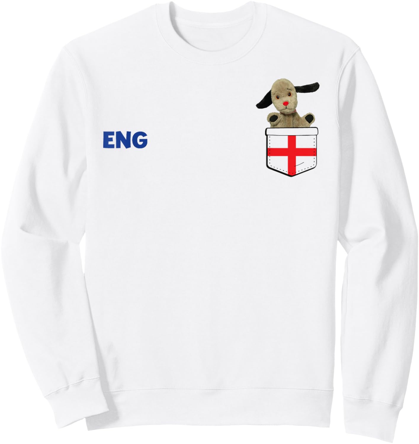 Euro Football Sweep England Chest Pocket Print Sweatshirt - Sweatshirt | White