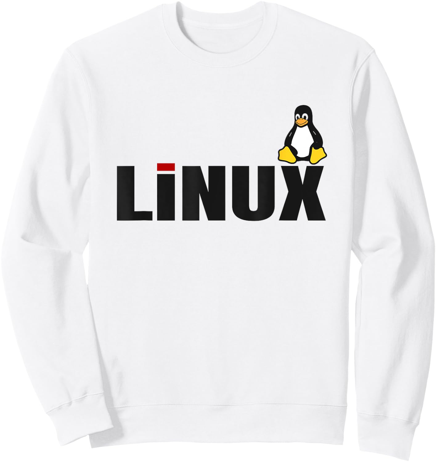 Linux Tux lover tagline and Penguin Logo Open Source Os Sweatshirt - Sweatshirt | White