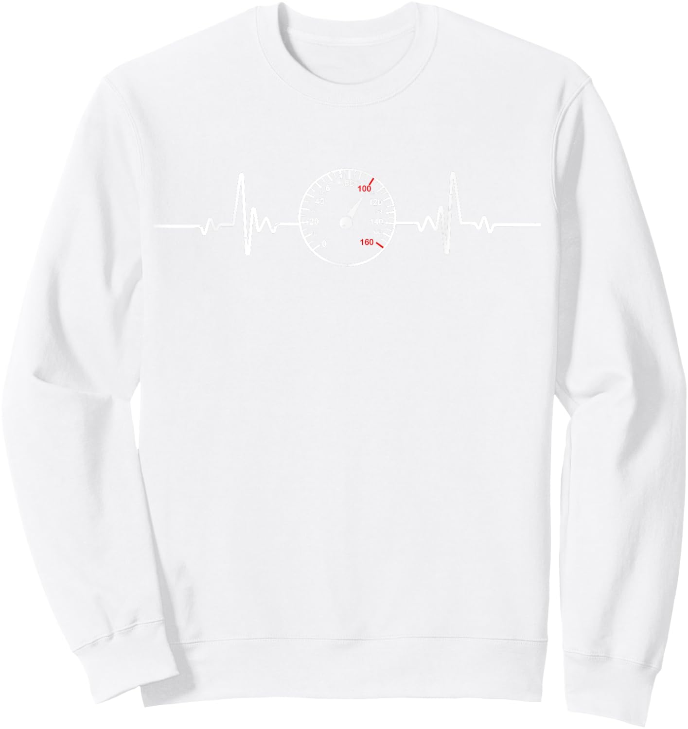 Heartbeat Car Guy Auto Garage Racing Men Dad Speedometer Sweatshirt - Sweatshirt | White