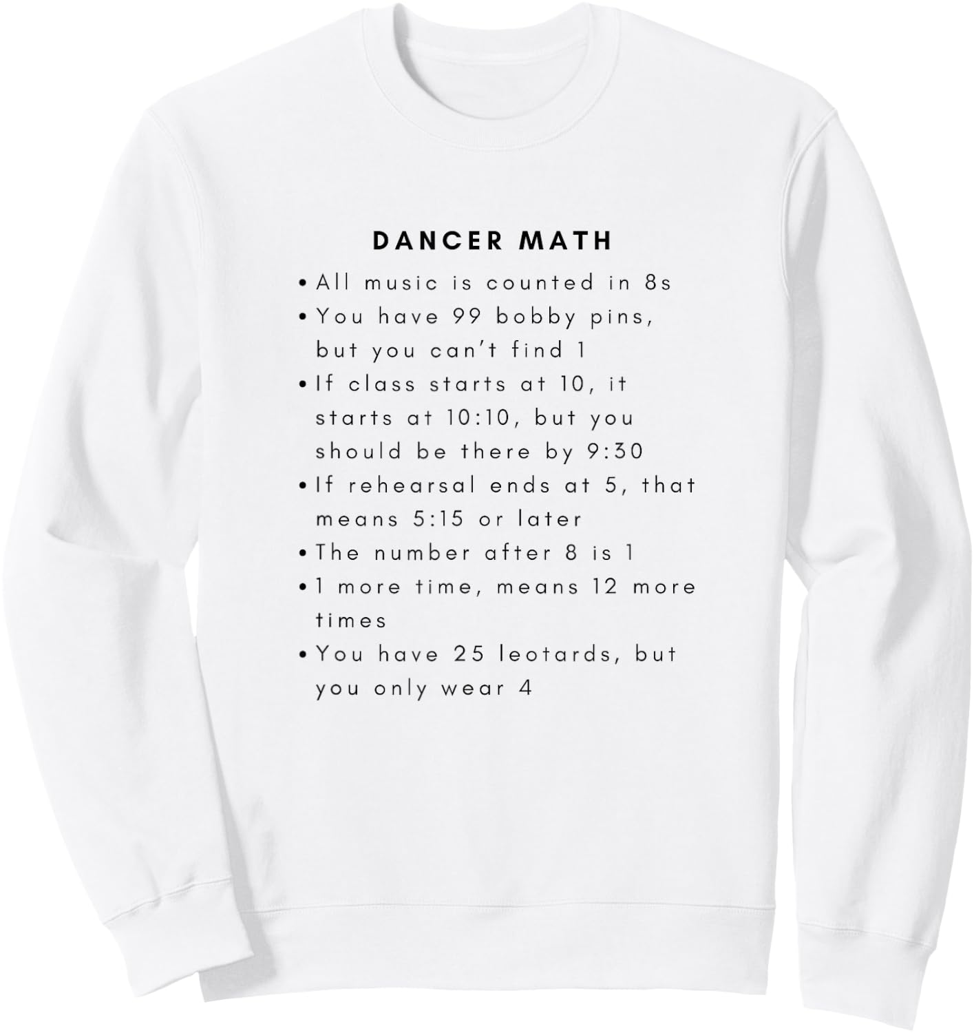 Funny DANCER MATH Ballet Ballerina Dance Graphic Sweatshirt - Sweatshirt | White