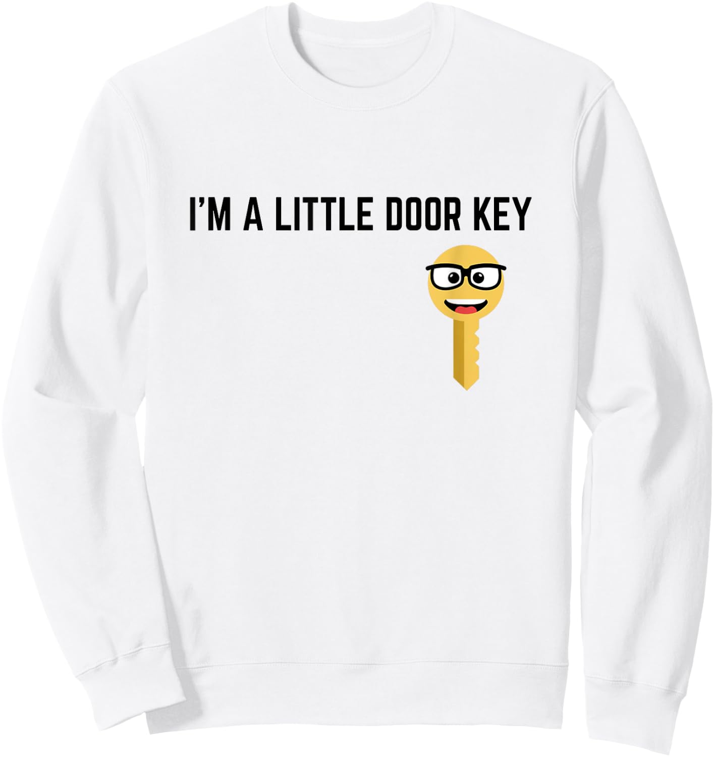 Funny I'm A Little Door Key Nerdy Bad Dorky Mom Dad Kids Pun Sweatshirt - Sweatshirt | White