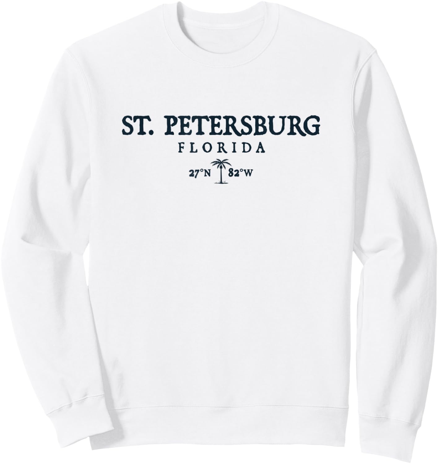 St. Petersburg Florida Palm Tree Surf Beach Gift Women Sweatshirt - Sweatshirt | White