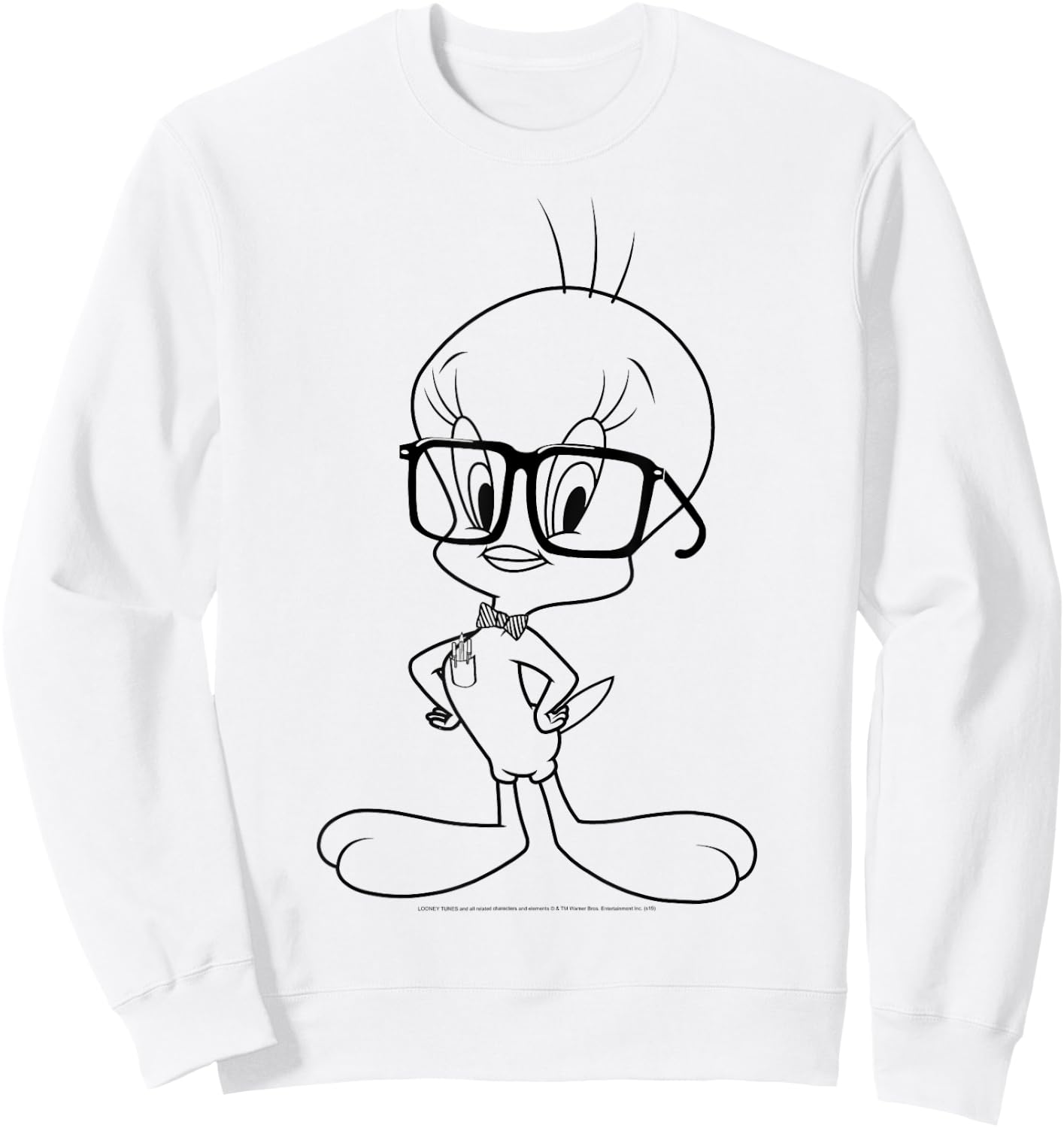 Looney Tunes Tweety Bird Nerdy Portrait Sweatshirt - Sweatshirt | White