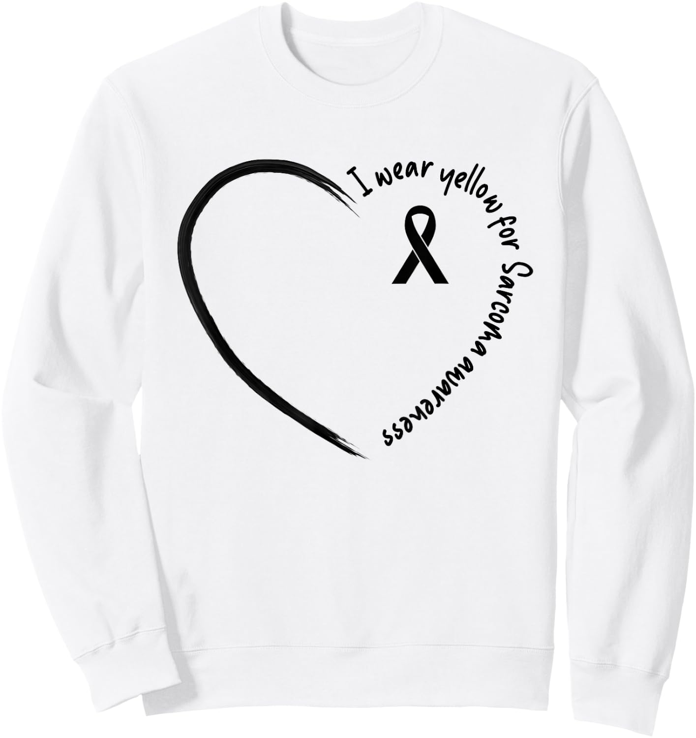 I Wear Yellow For Sarcoma Awareness Shirts Sweatshirt - Sweatshirt | White