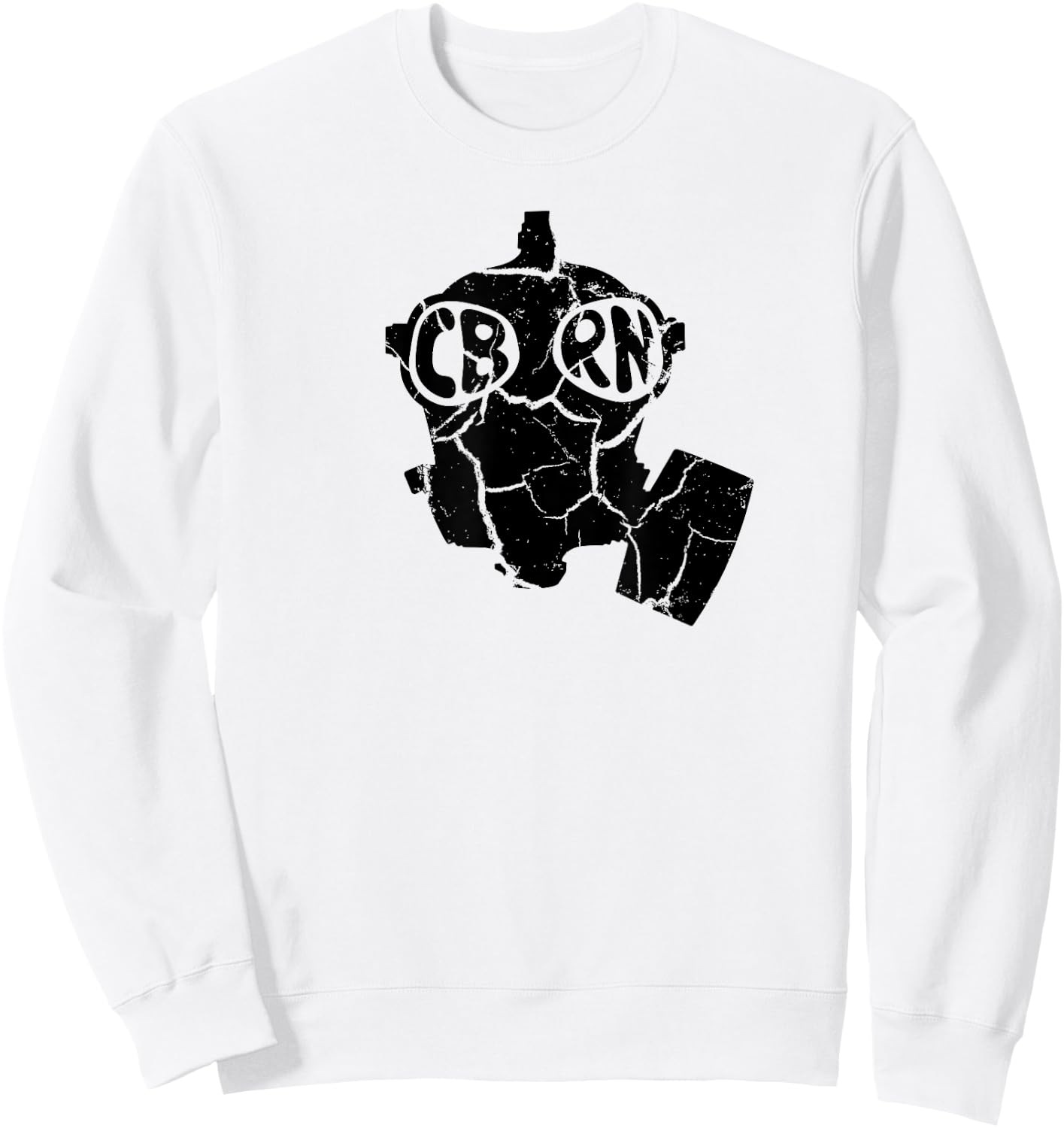 CBRN Gas Mask Army NBC MOPP Gear Military Survival Prepper Sweatshirt - Sweatshirt | White