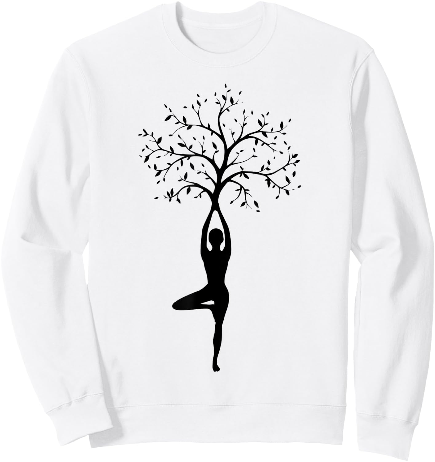 Yoga Tree Pose Essence Sweatshirt - Sweatshirt | White