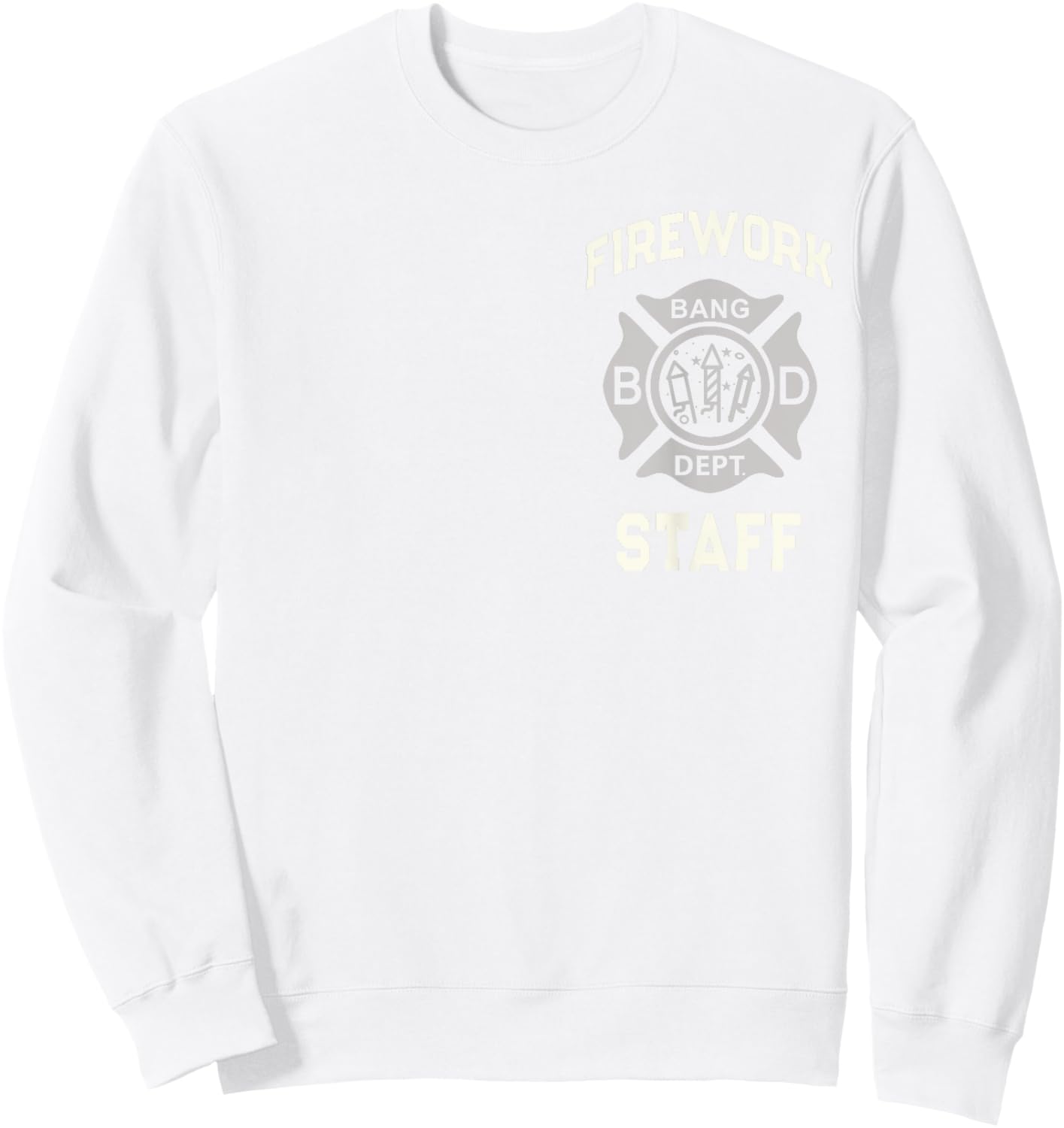 Funny FIREWORK STAFF 4th of July Pyro Safety Director Crew Sweatshirt - Sweatshirt | White