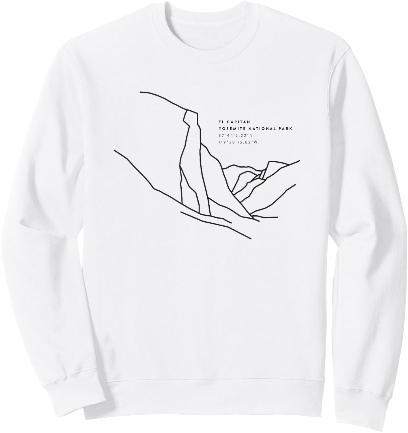 Places Around The World: El Capitan, Yosemite National Park Sweatshirt - Sweatshirt | White