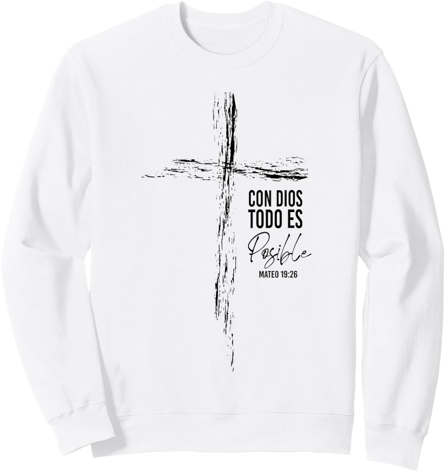 Regalos Cristianos Frases Hombre Él Español Textos Biblicos Sweatshirt - Sweatshirt | White