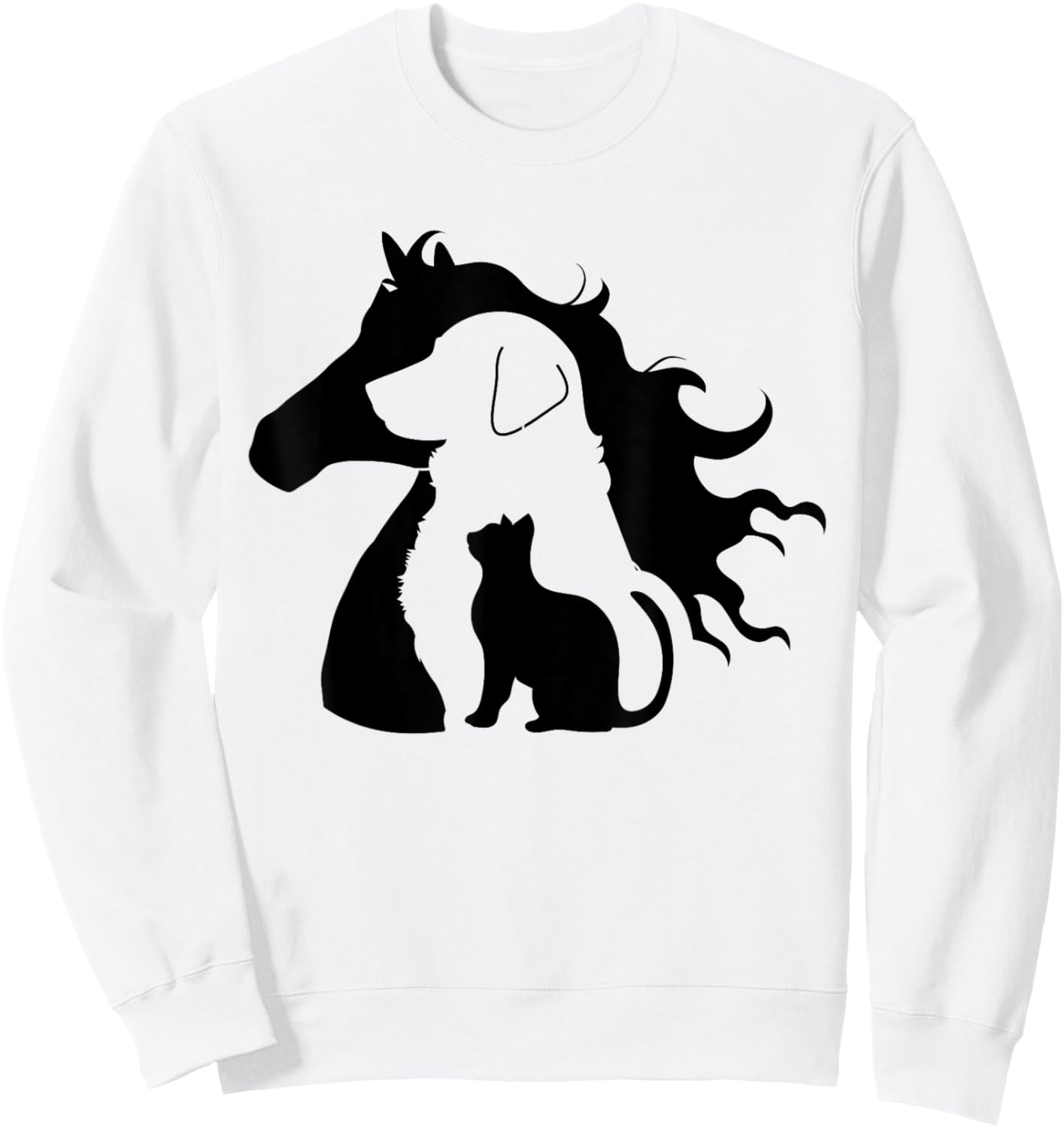 Cute Horse Dog Cat Lover Women Mom Dad Kids Toddler Sweatshirt - Sweatshirt | White