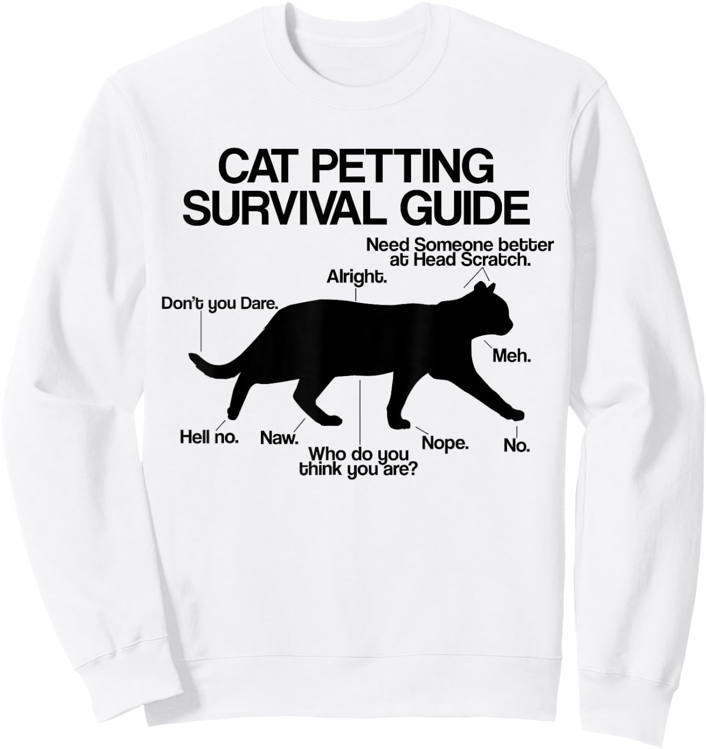 Funny Saying Cat Owner Petting Guide Cat Lover Gift Women Sweatshirt - Sweatshirt | White