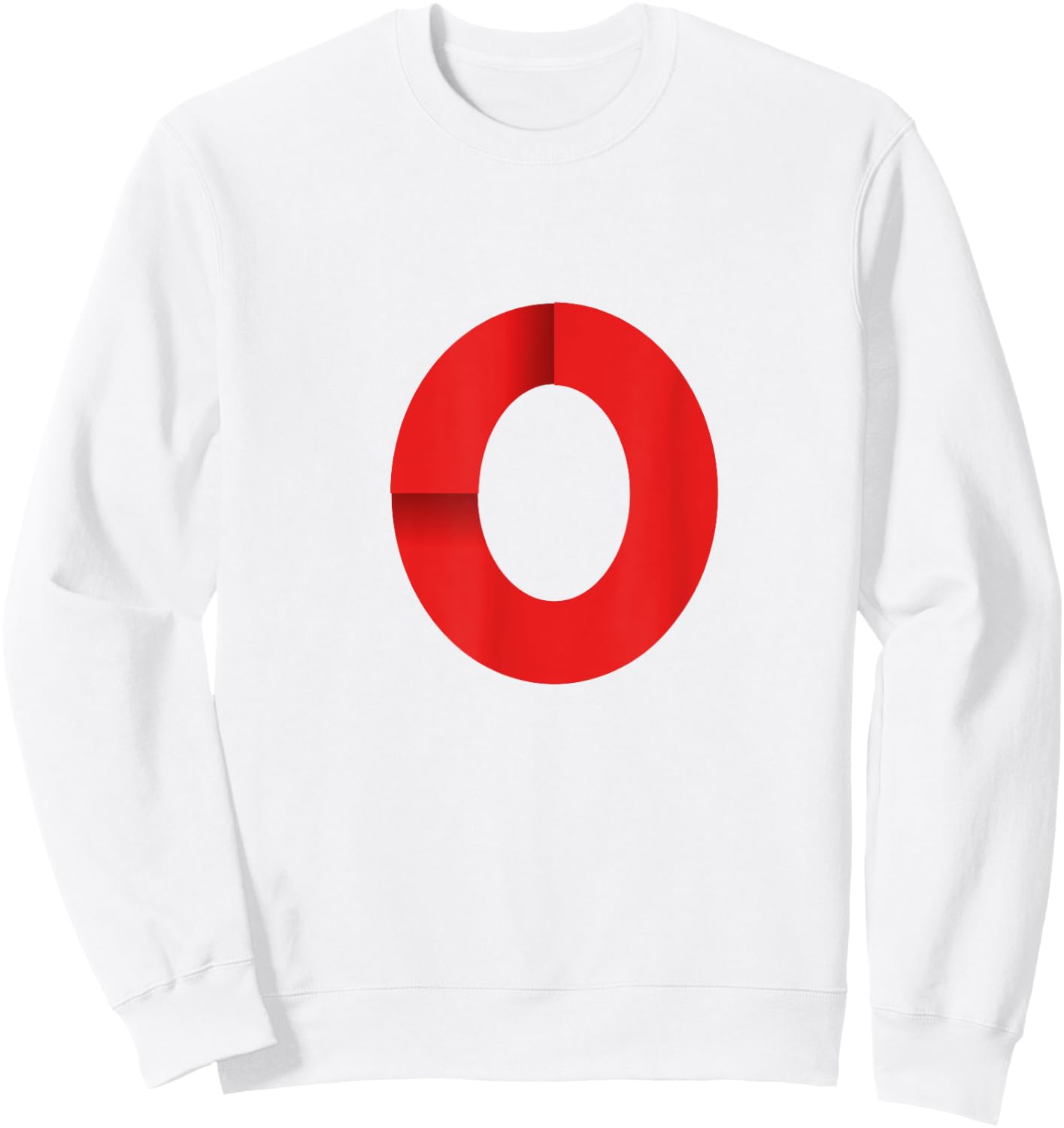 White With Red Letter O Sweatshirt - Sweatshirt | White