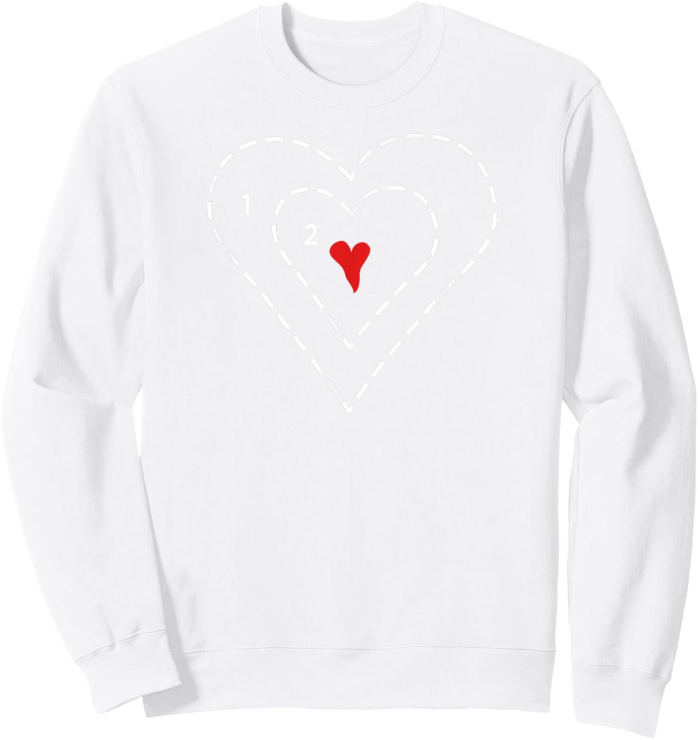 Heart Two Sizes Too Small Funny Christmas Xmas Sweatshirt - Sweatshirt | White
