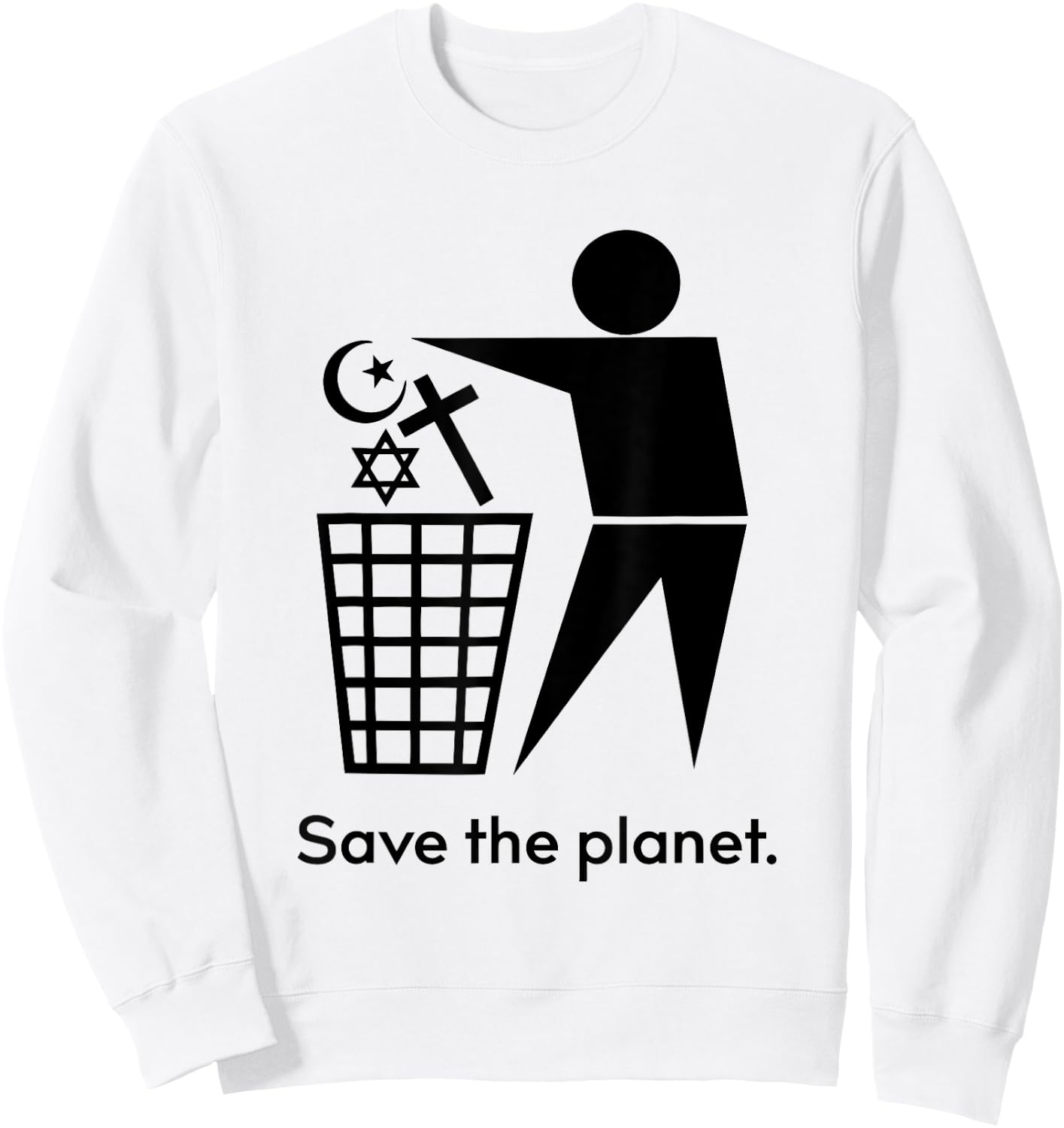 Save The Planet Trash Religion Sweatshirt - Sweatshirt | White