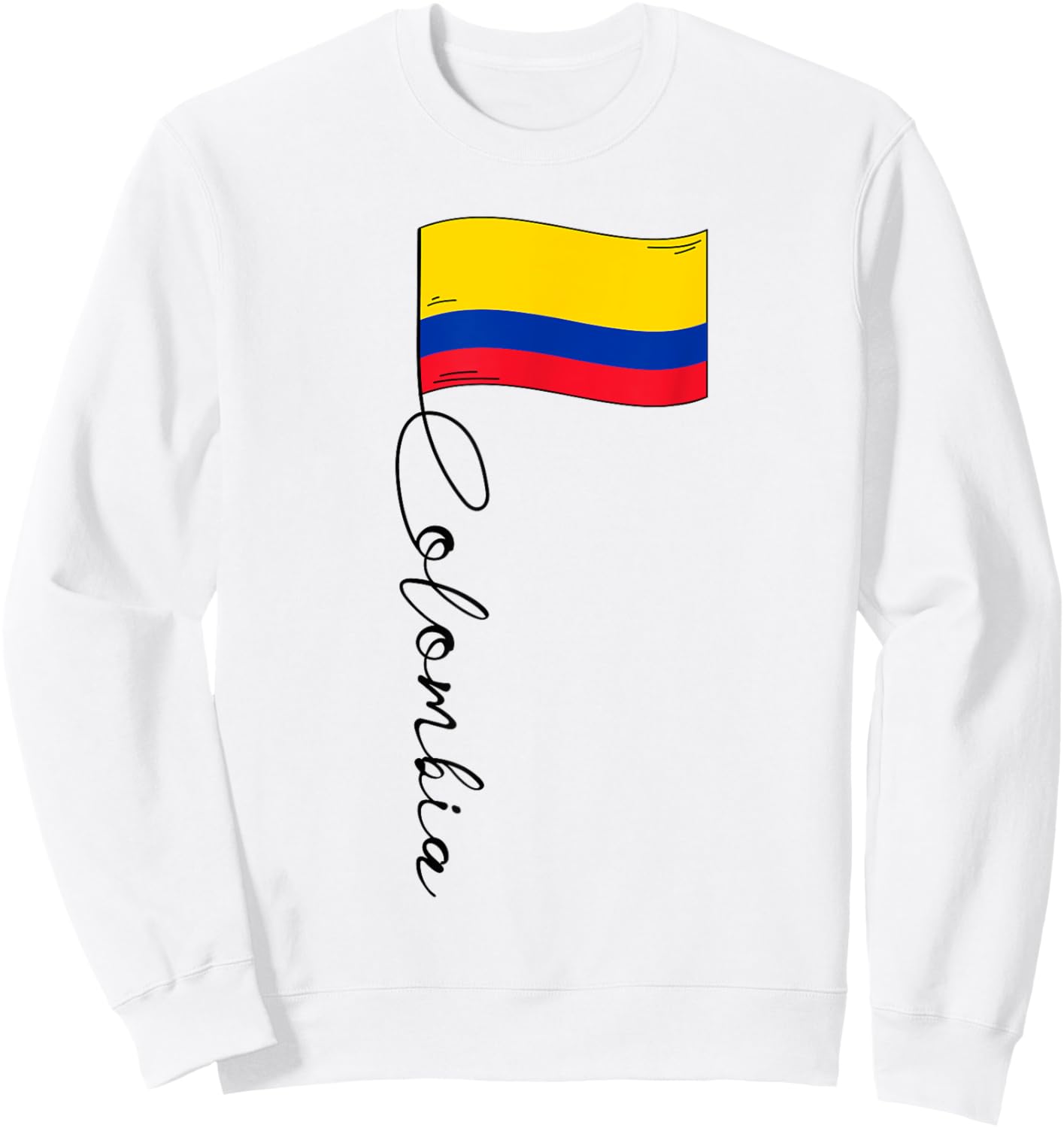 Colombia Signature Flag Pole - Patriotic Colombian Flag Kids Men Sweatshirt - Sweatshirt | White