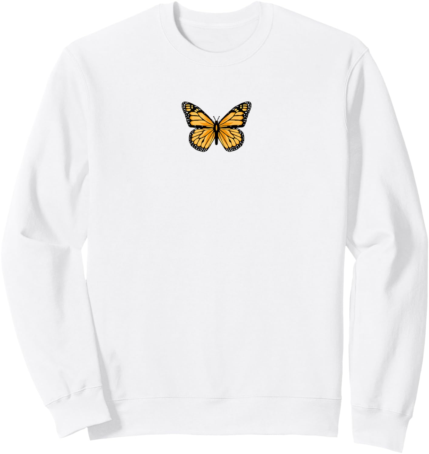 Classic Black and Orange Monarch Butterfly Icon Sweatshirt - Sweatshirt | White