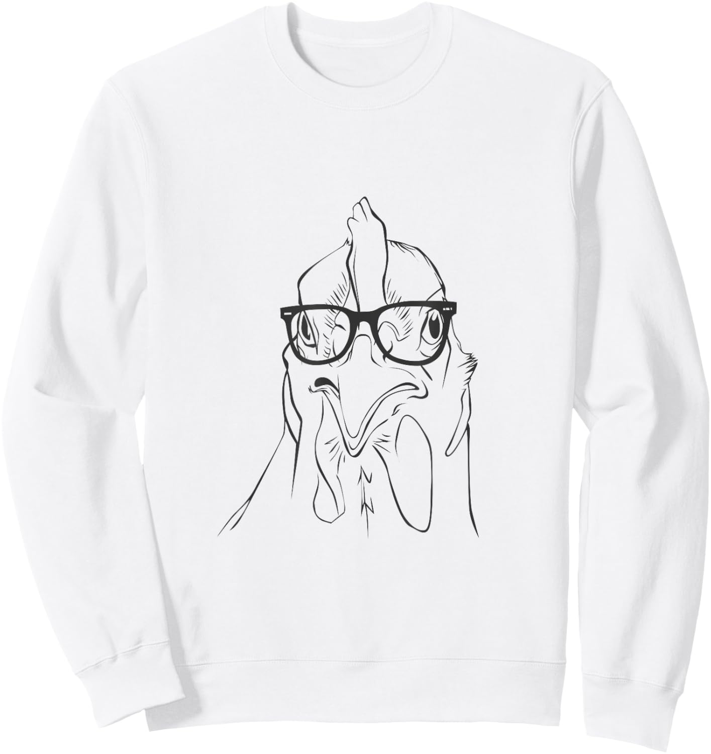 Vintage Hipster Chicken Spectacles Rooster Eye Glasses Gift Sweatshirt - Sweatshirt | White