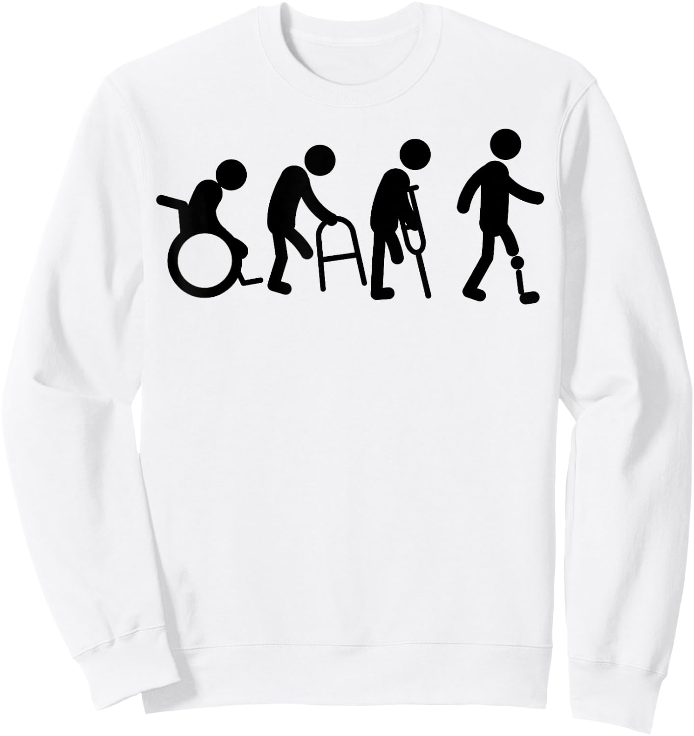 Funny Amputee Gift Prosthetic Evolution | Cute Disability Sweatshirt - Sweatshirt | White