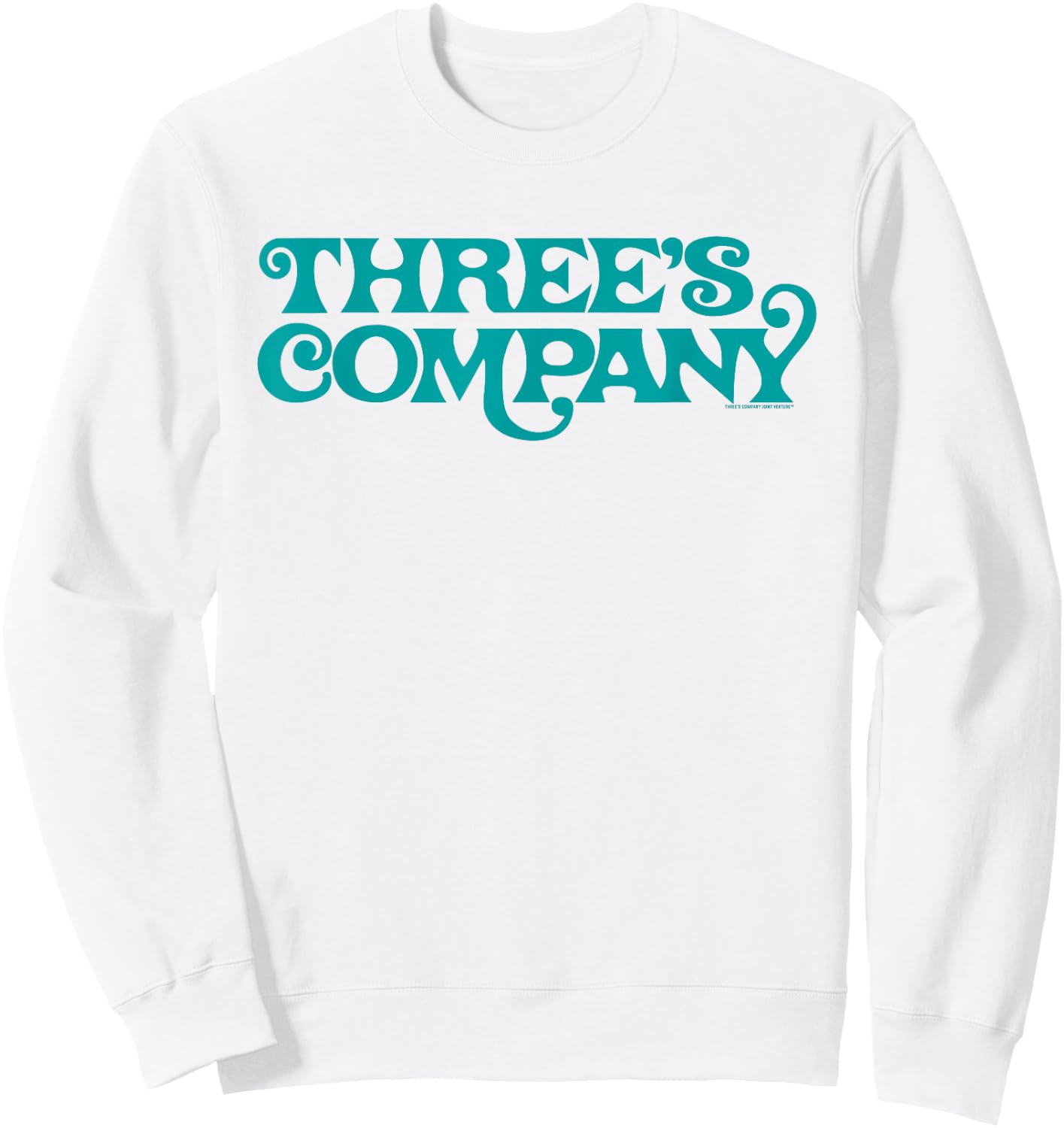 Three's Company Retro Sitcom Show Logo Sweatshirt - Sweatshirt | White