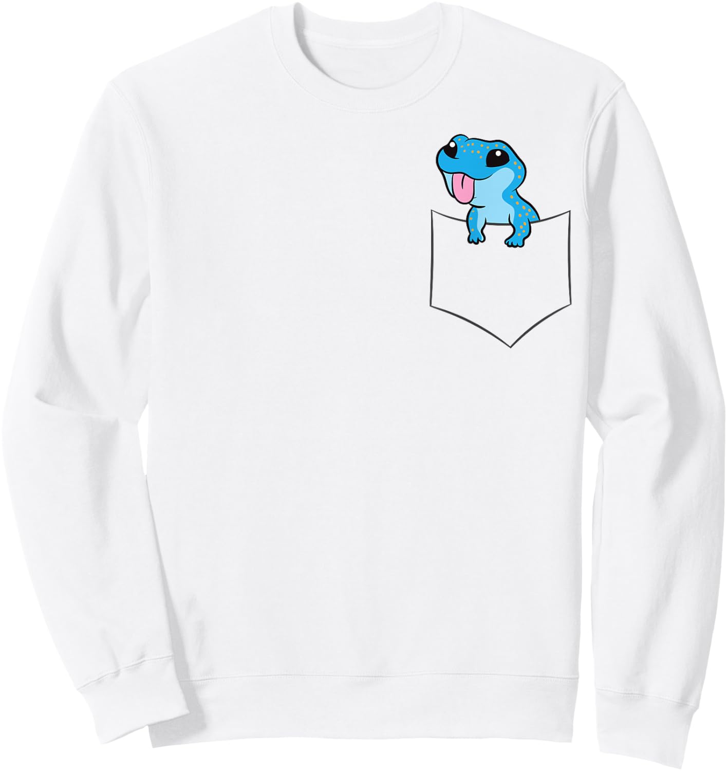 Cute Blue Gecko In A Pocket Lizard Reptile Pocket Blue Gecko Sweatshirt - Sweatshirt | White