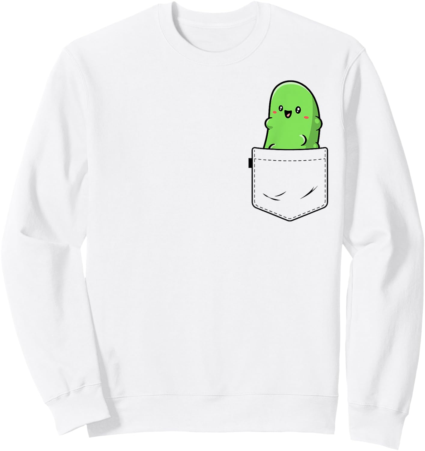Pocket Pickle Funny Vegetable Cucumber Vegan Sweatshirt - Sweatshirt | White