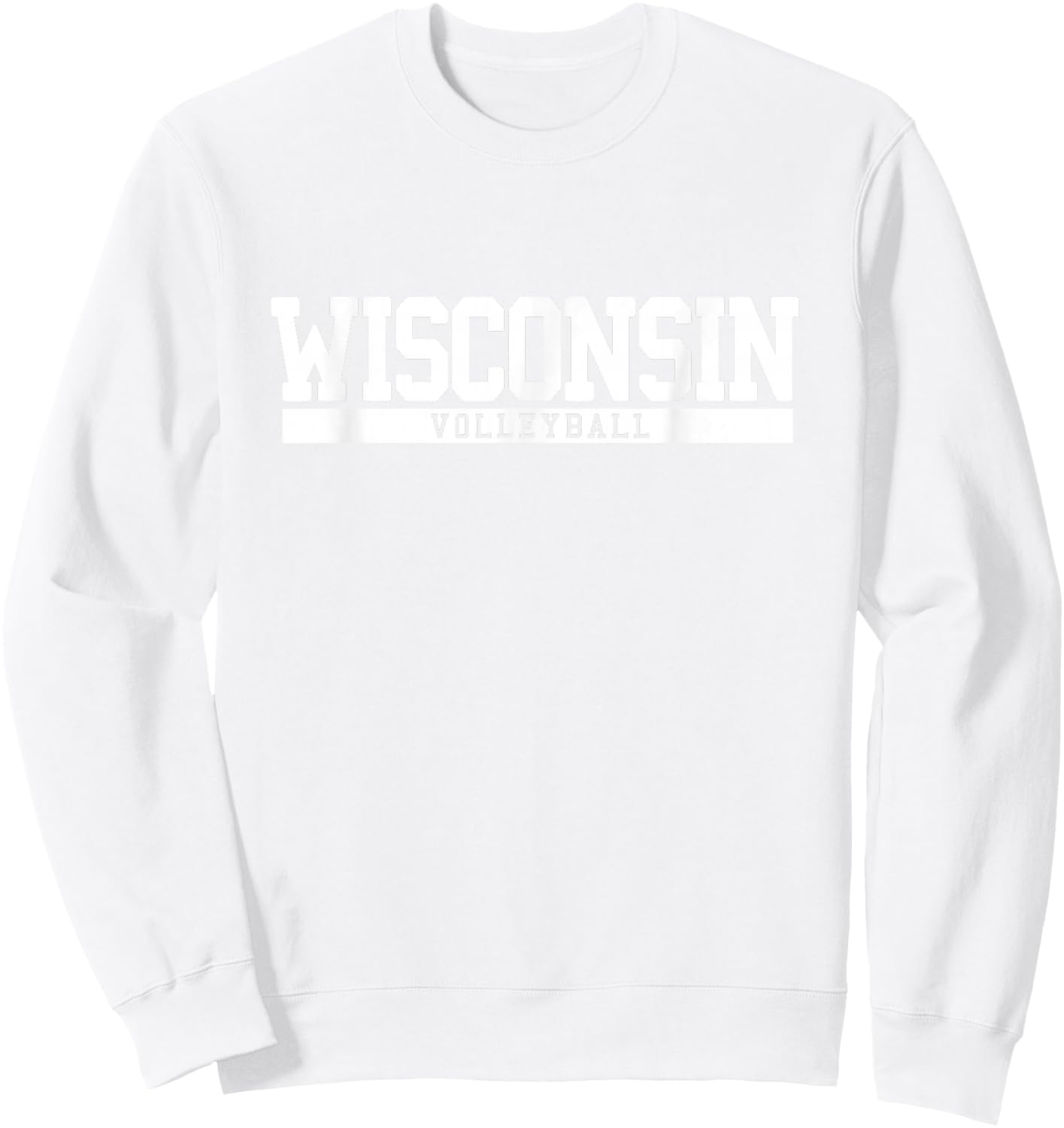 Wisconsin Volleyball -Adults Red Small Classic Fit Short Sleeve Modern Classic Fit Volleyball Sweatshirt - Sweatshirt | White