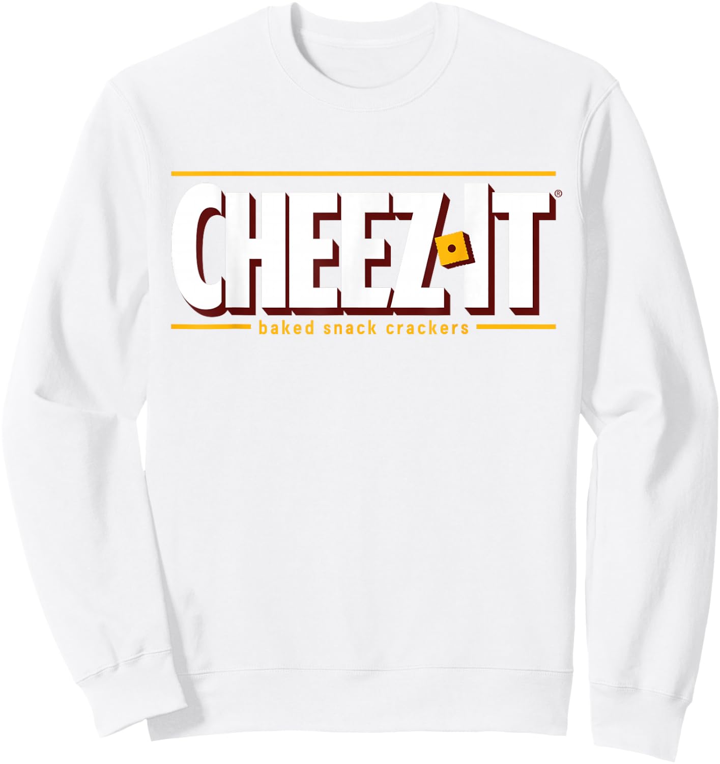 Kellogg's Cheez-It Logo , Men's Exercise and Fitness, , Short Sleeve, Red, X-Small Sweatshirt - Sweatshirt | White
