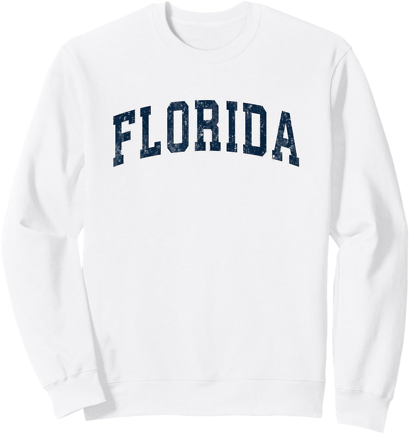 Florida FL Vintage Sports Design Navy Design Sweatshirt - Sweatshirt | White