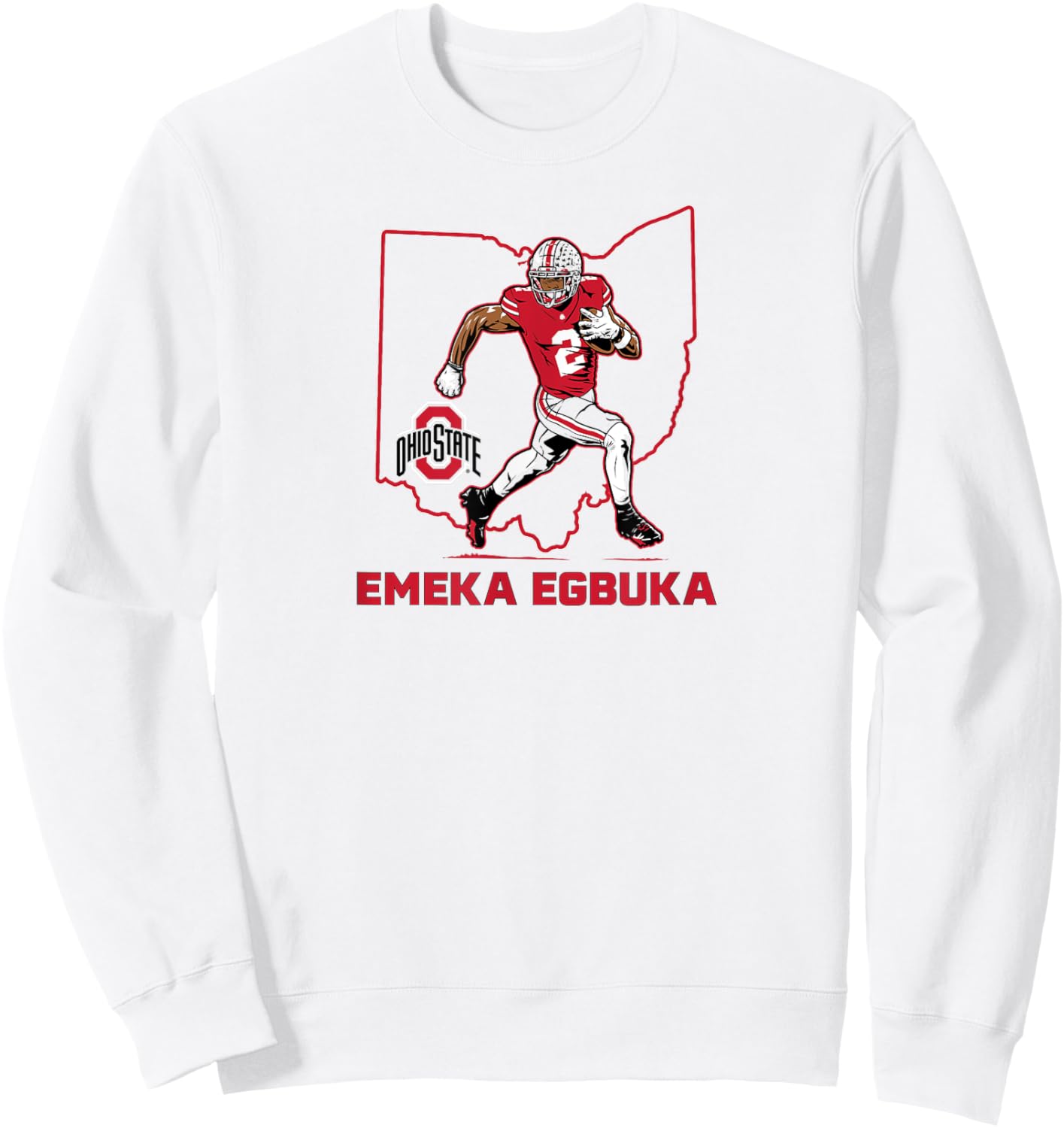 Ohio State Football: Emeka Egbuka State Star Sweatshirt - Sweatshirt | White
