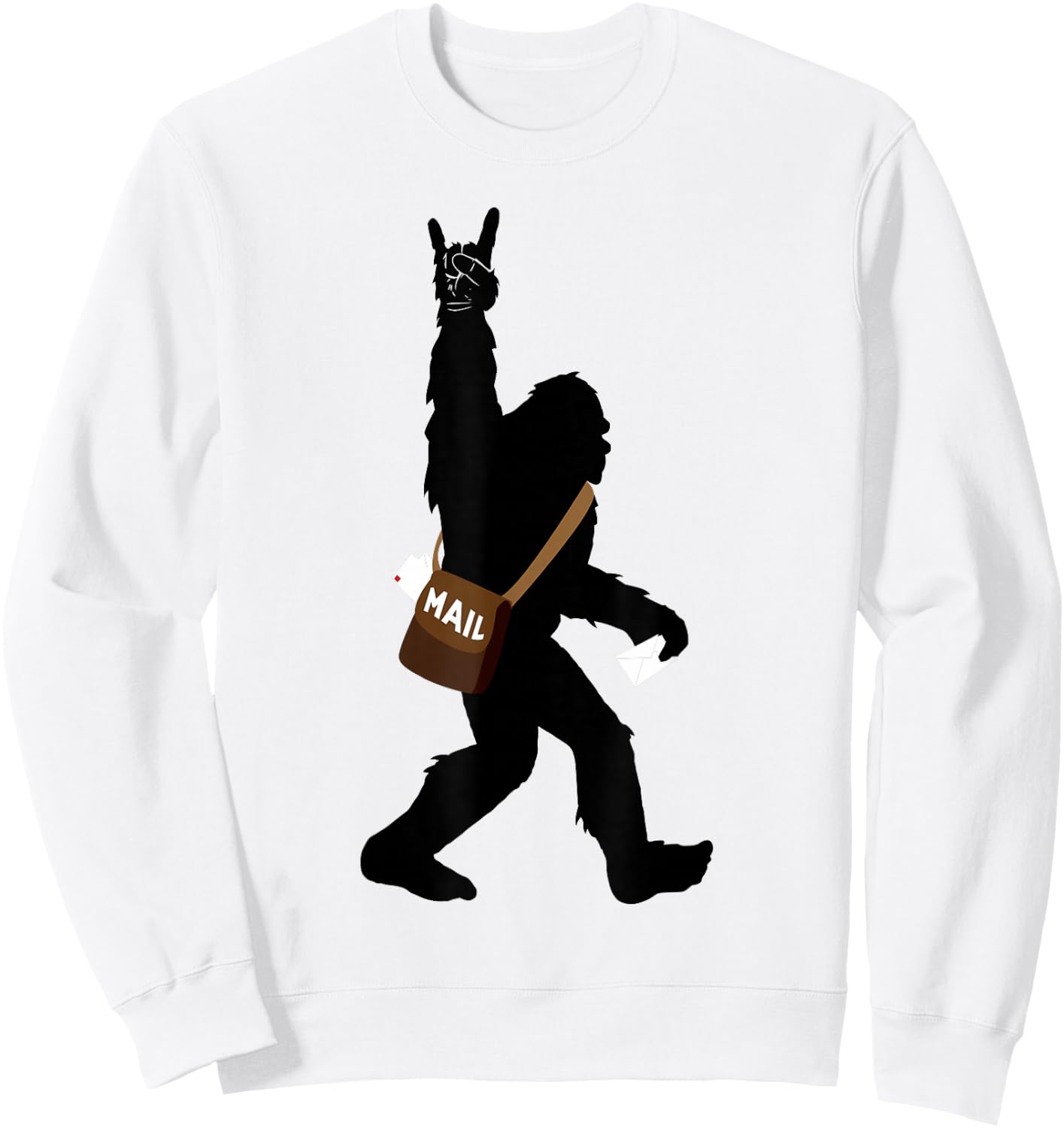 Funny Bigfoot Rock and Roll Rock On for US Postal Workers Sweatshirt - Sweatshirt | White