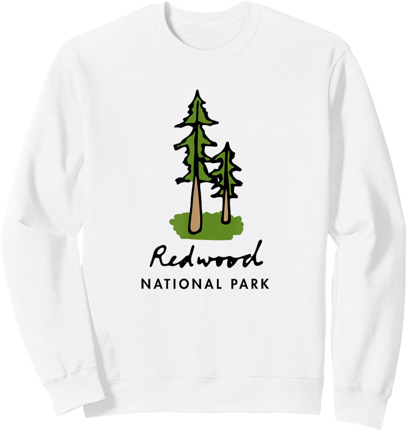 Family Vacation Design - Retro Redwood National Park Sweatshirt - Sweatshirt | White